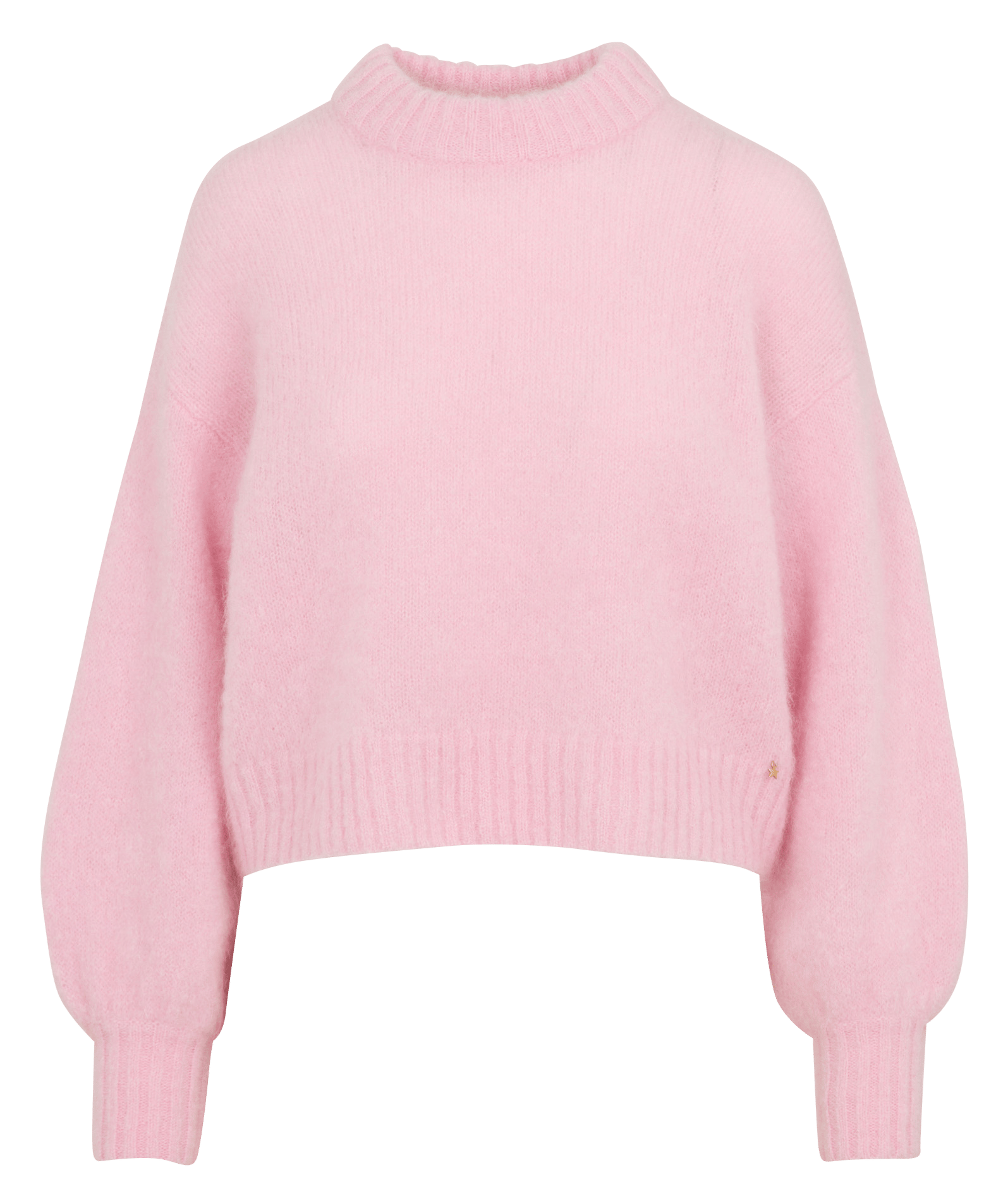 Oversized sweater with puffy sleeves in blended mohair DES PETITS HAUTS Pink