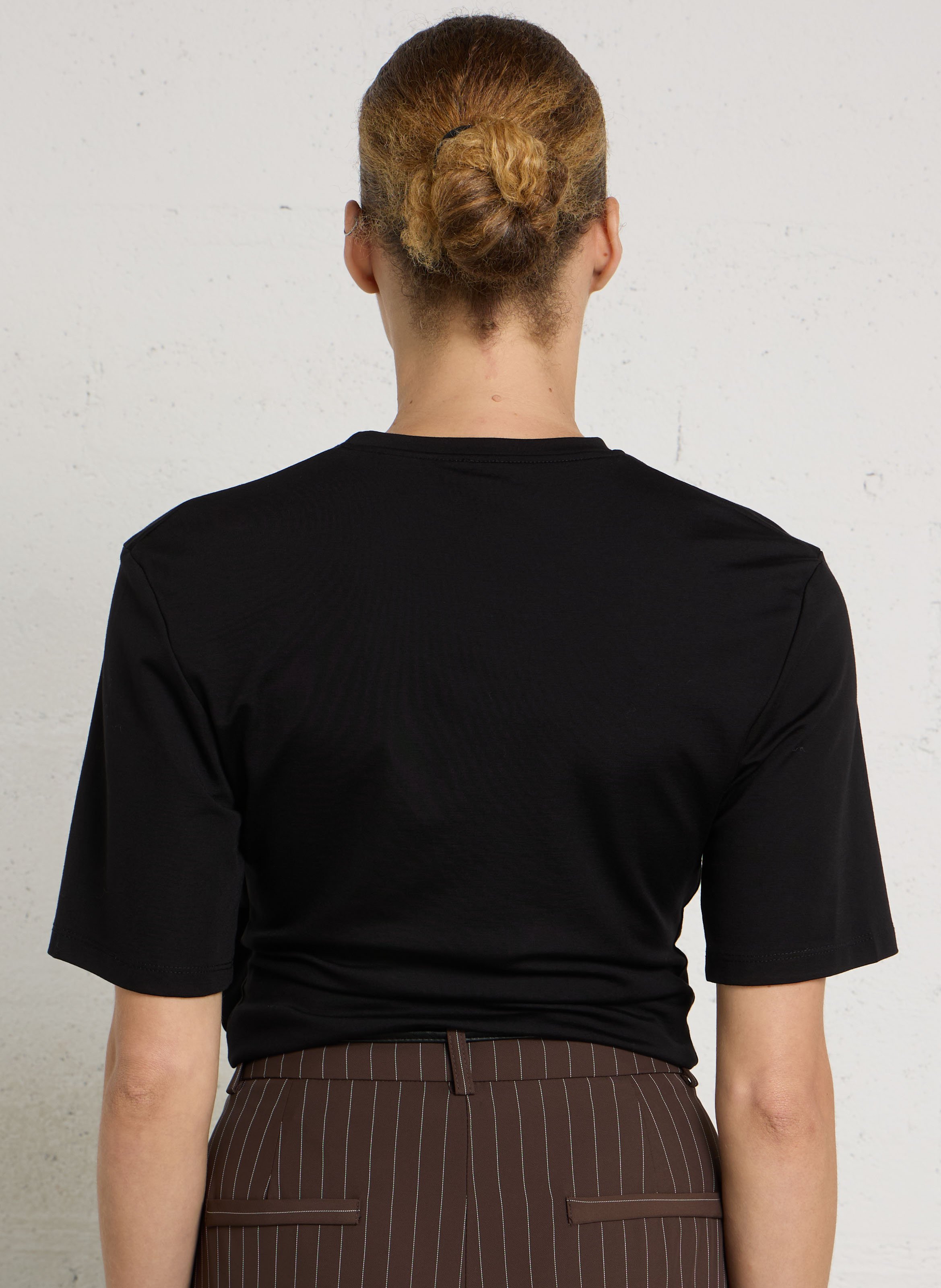 T-shirt manches courtes col rond noué IMPERIAL Noir