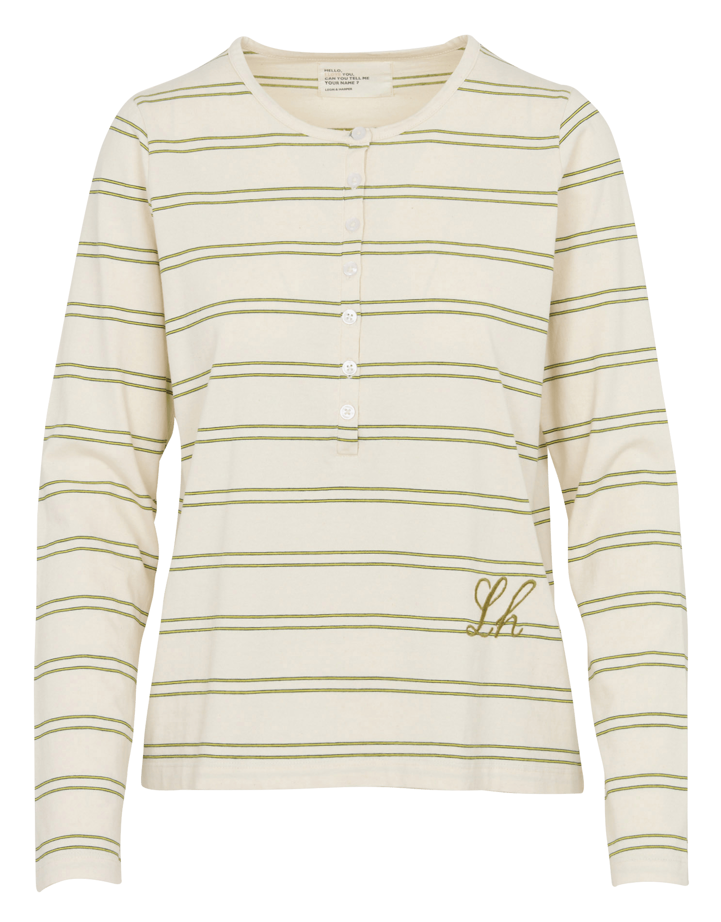 Tee-shirt rayé en coton bio LEON & HARPER Blanc