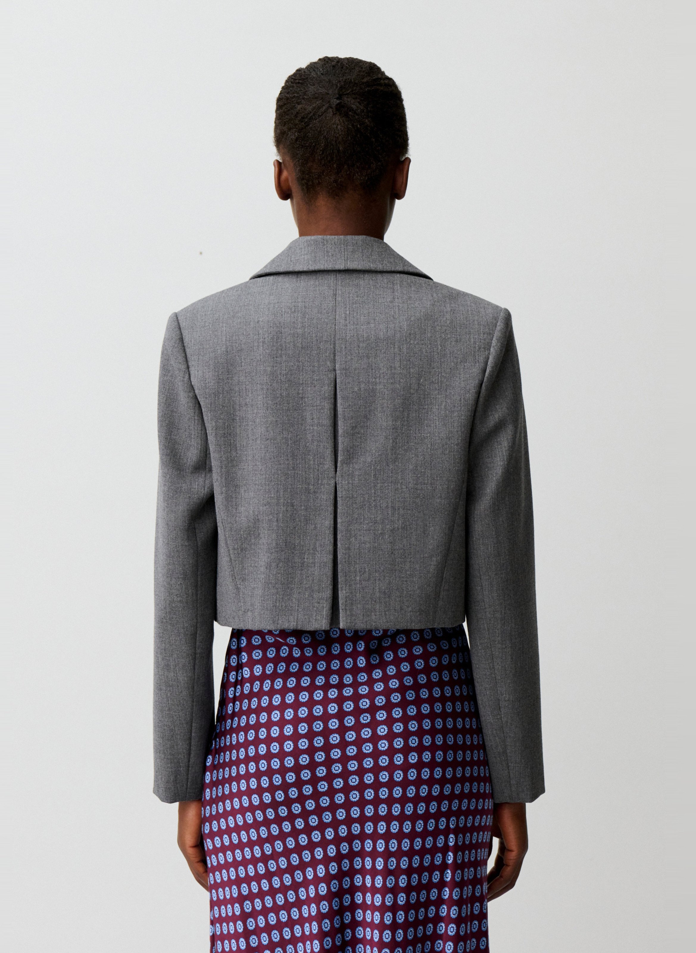 Veste tailleur droite en laine CLAUDIE PIERLOT Gris