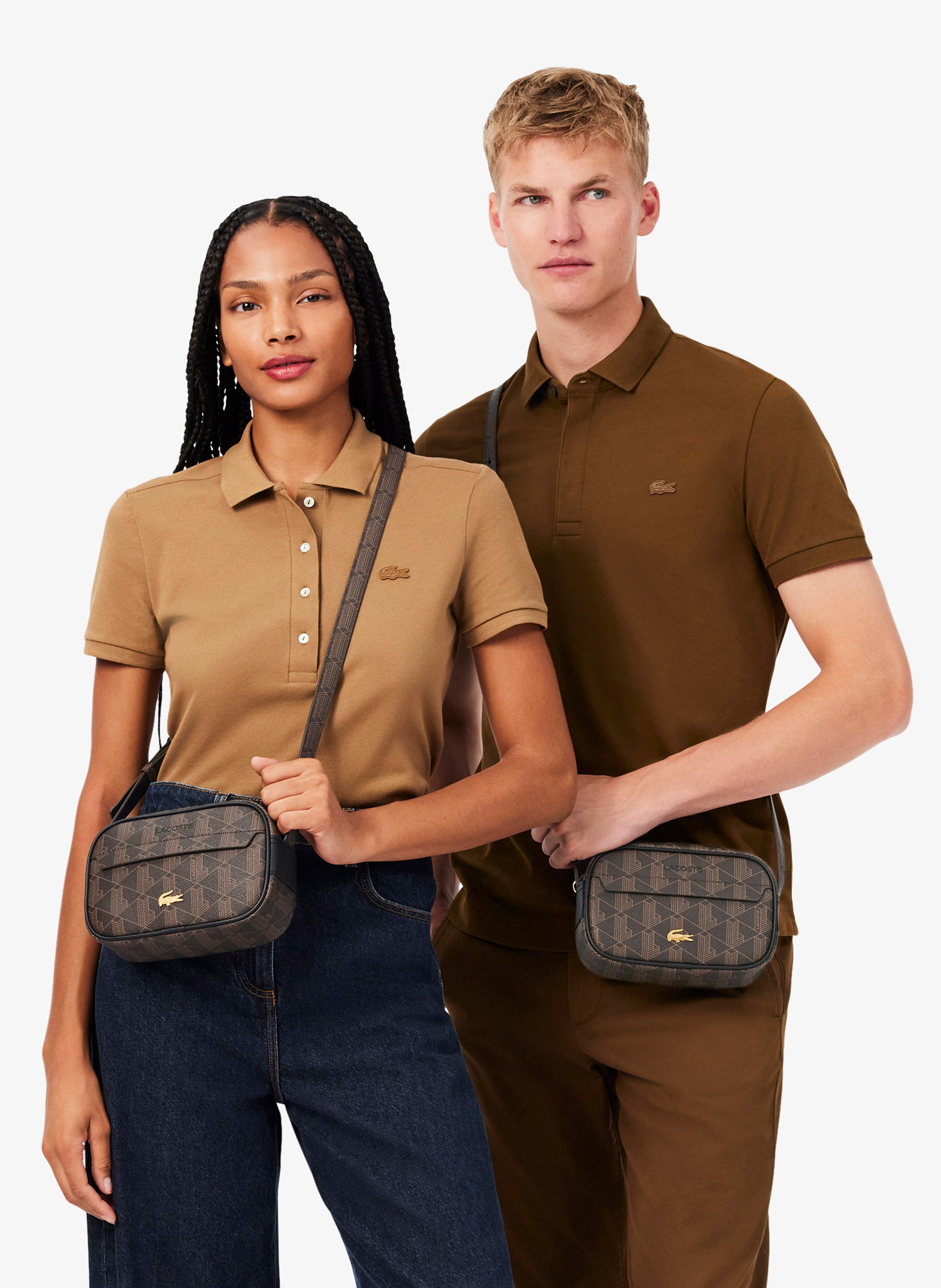 Bedruckte Umhängetasche The Blend LACOSTE Braun