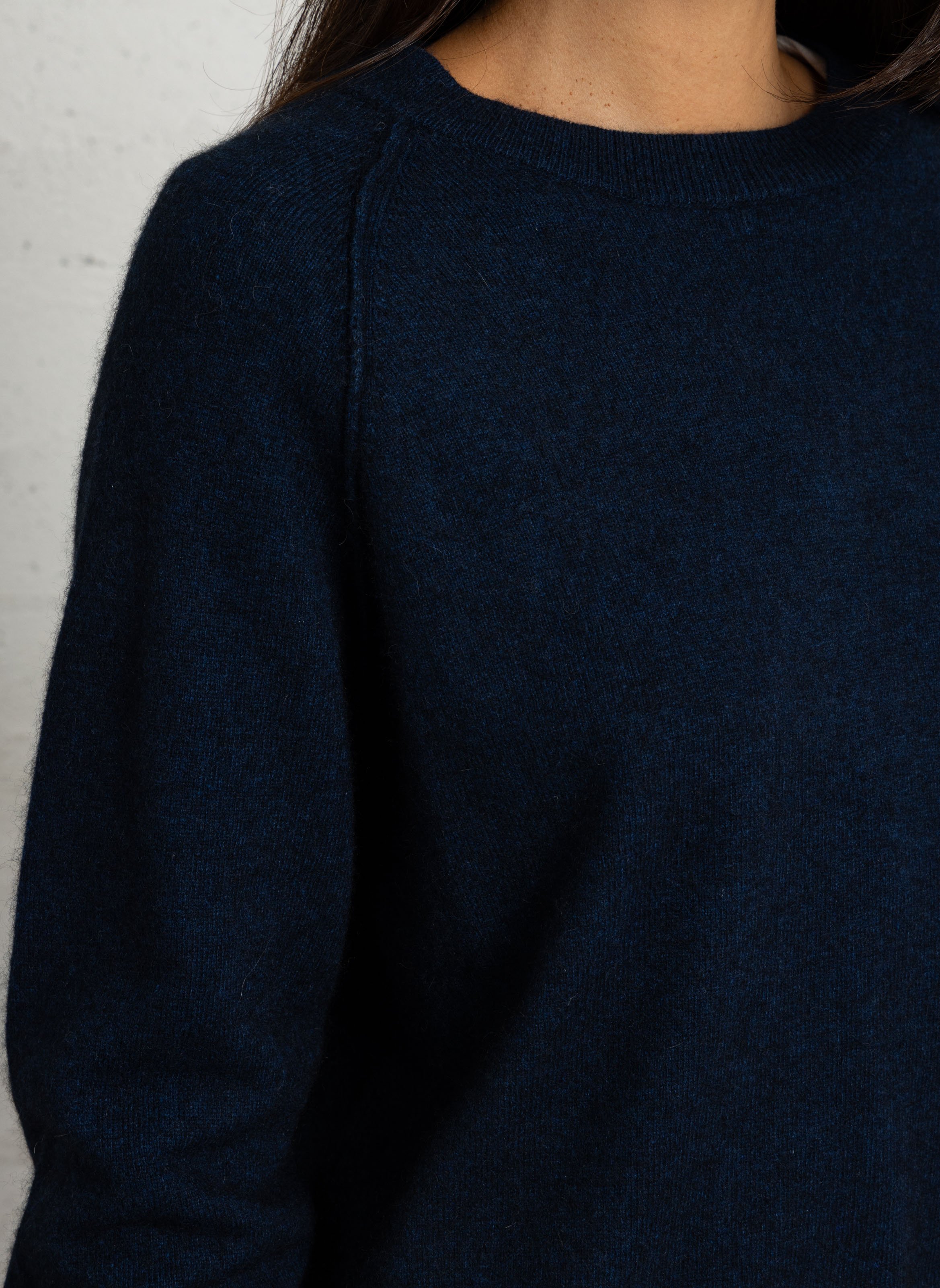 Round-neck wool-blend sweater BELLA JONES Blue