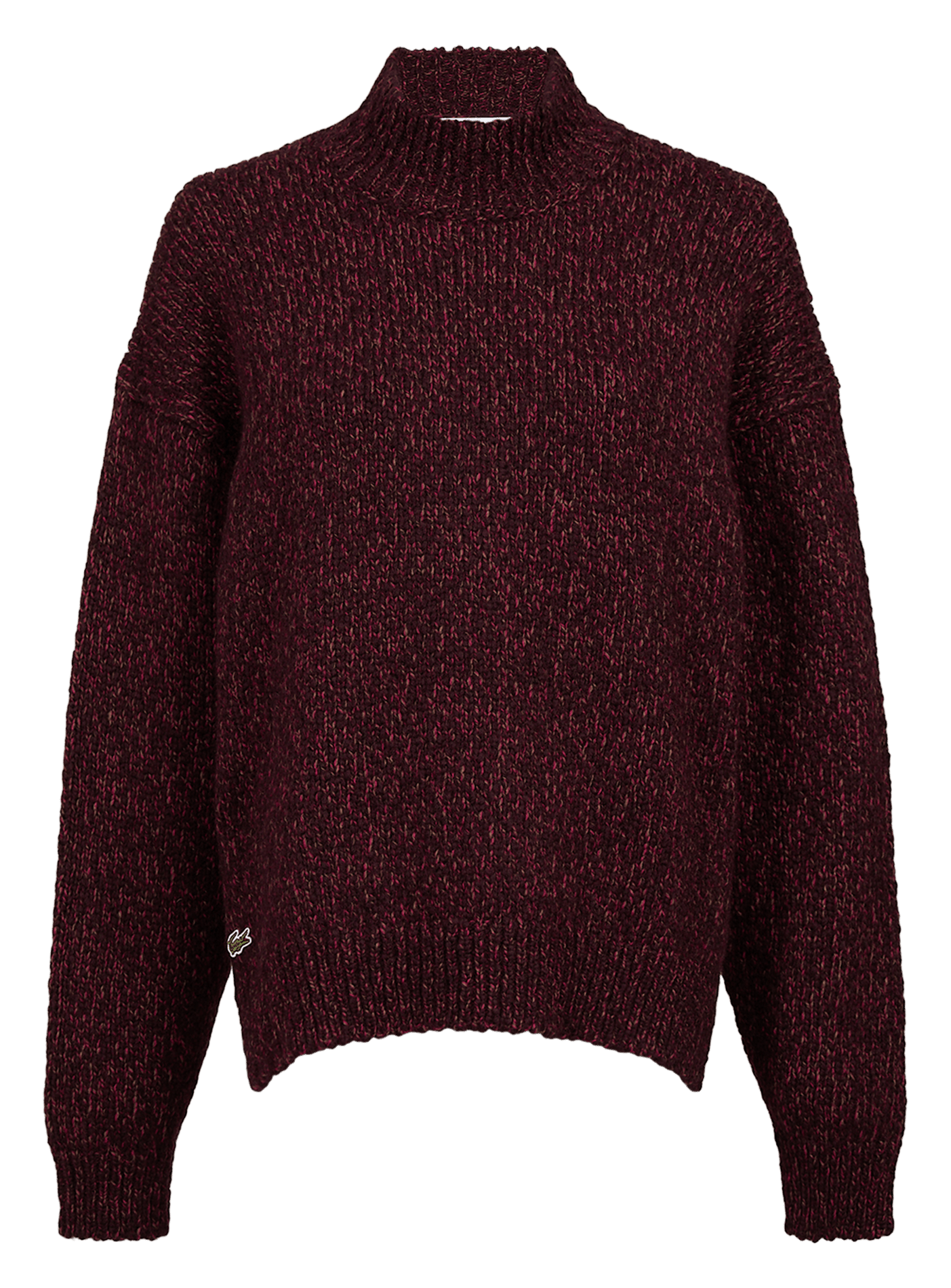 Pull col droit maille en laine mélangée LACOSTE