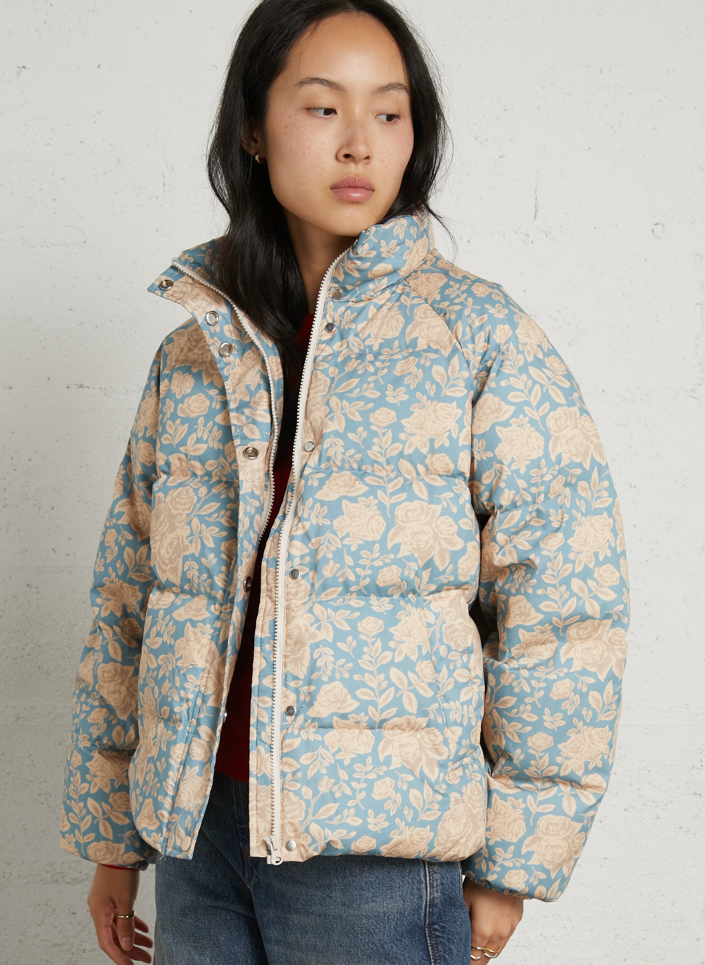 Steppjacke mit Stehkragen aus Baumwolle THE TINY BIG SISTER Blau