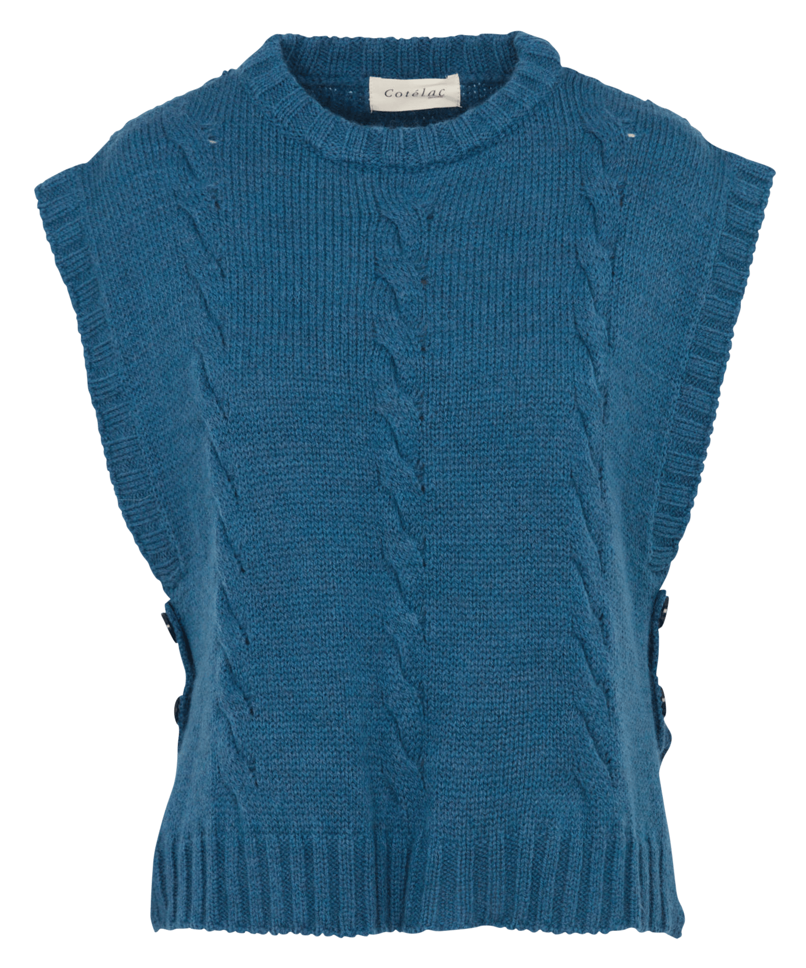 Pull col rond ample en laine mélangée COTELAC ACOTE Bleu