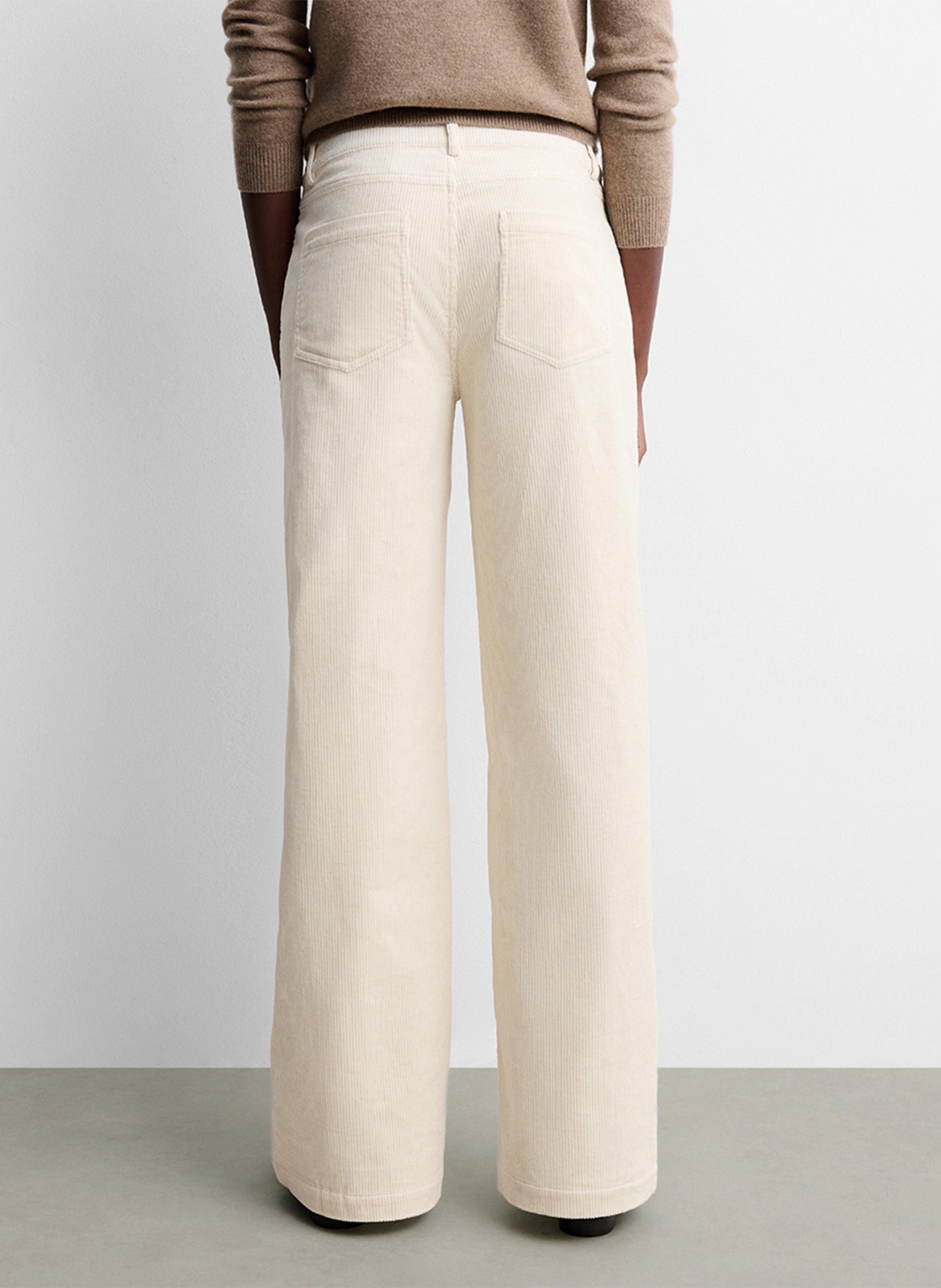 Wijde ribbroek SIMORRA Beige