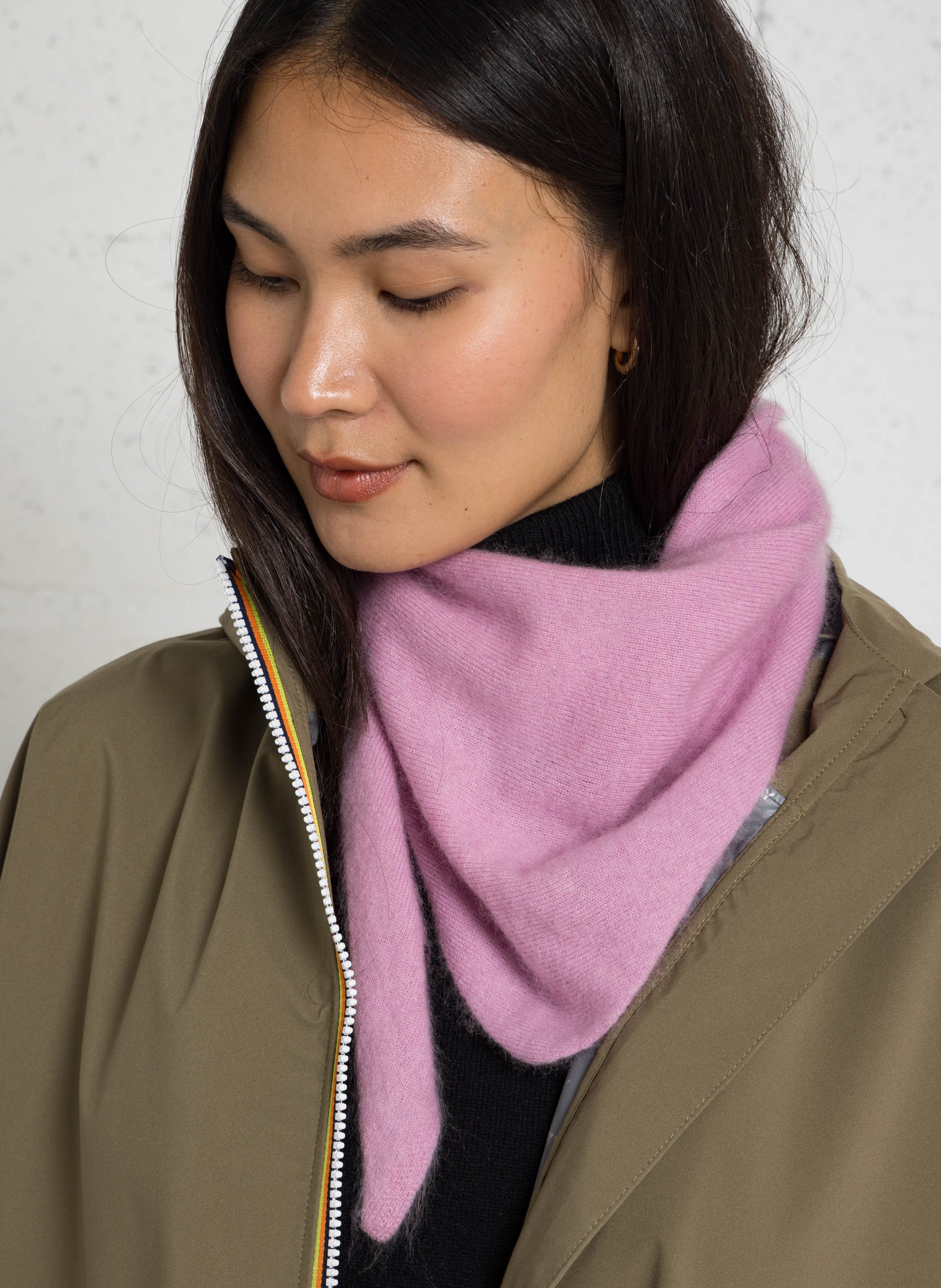 Plain wool and cashmere scarf SUNCOO