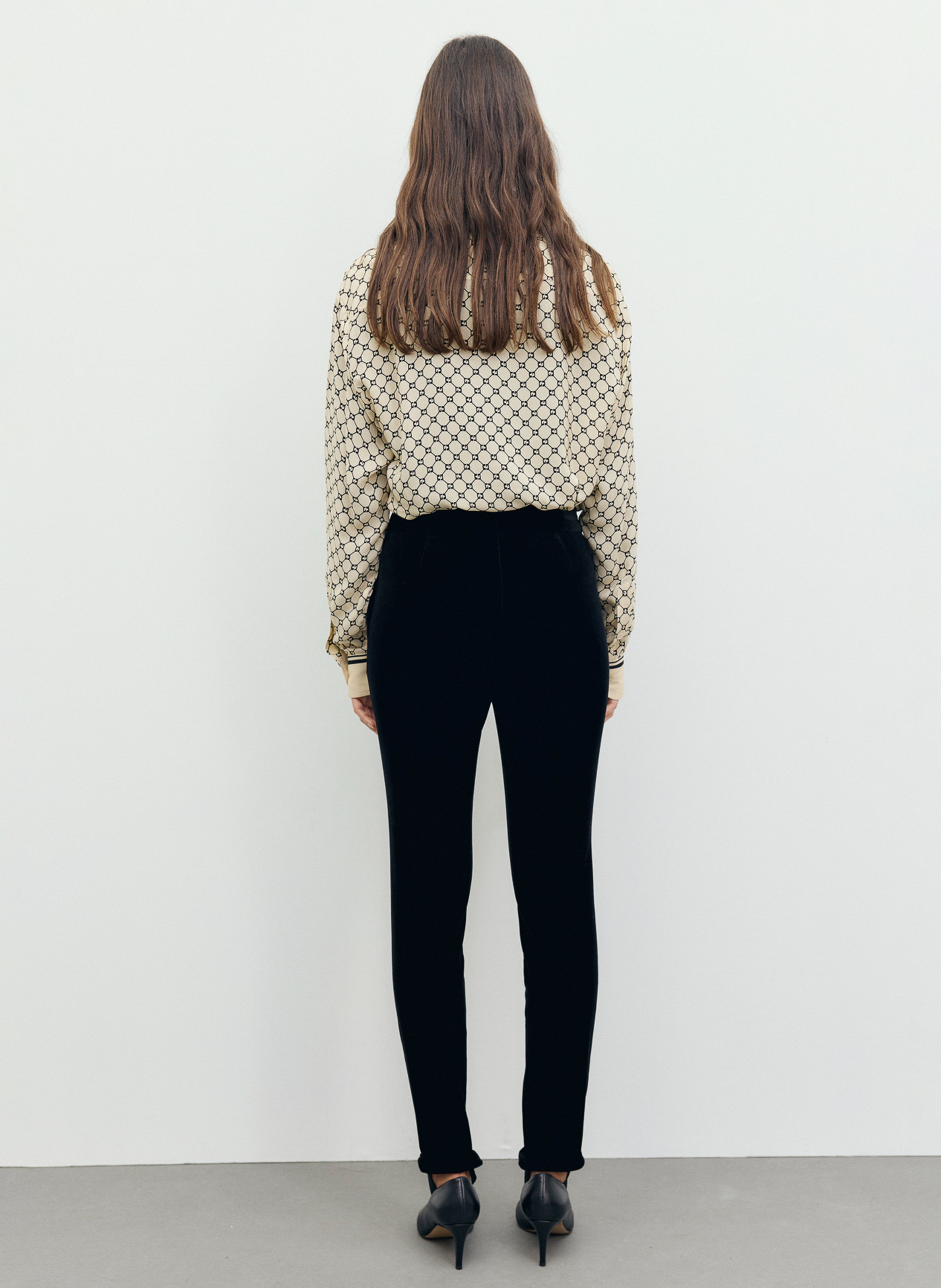 Pantalon skinny velours en coton mélangé GERARD DAREL Noir