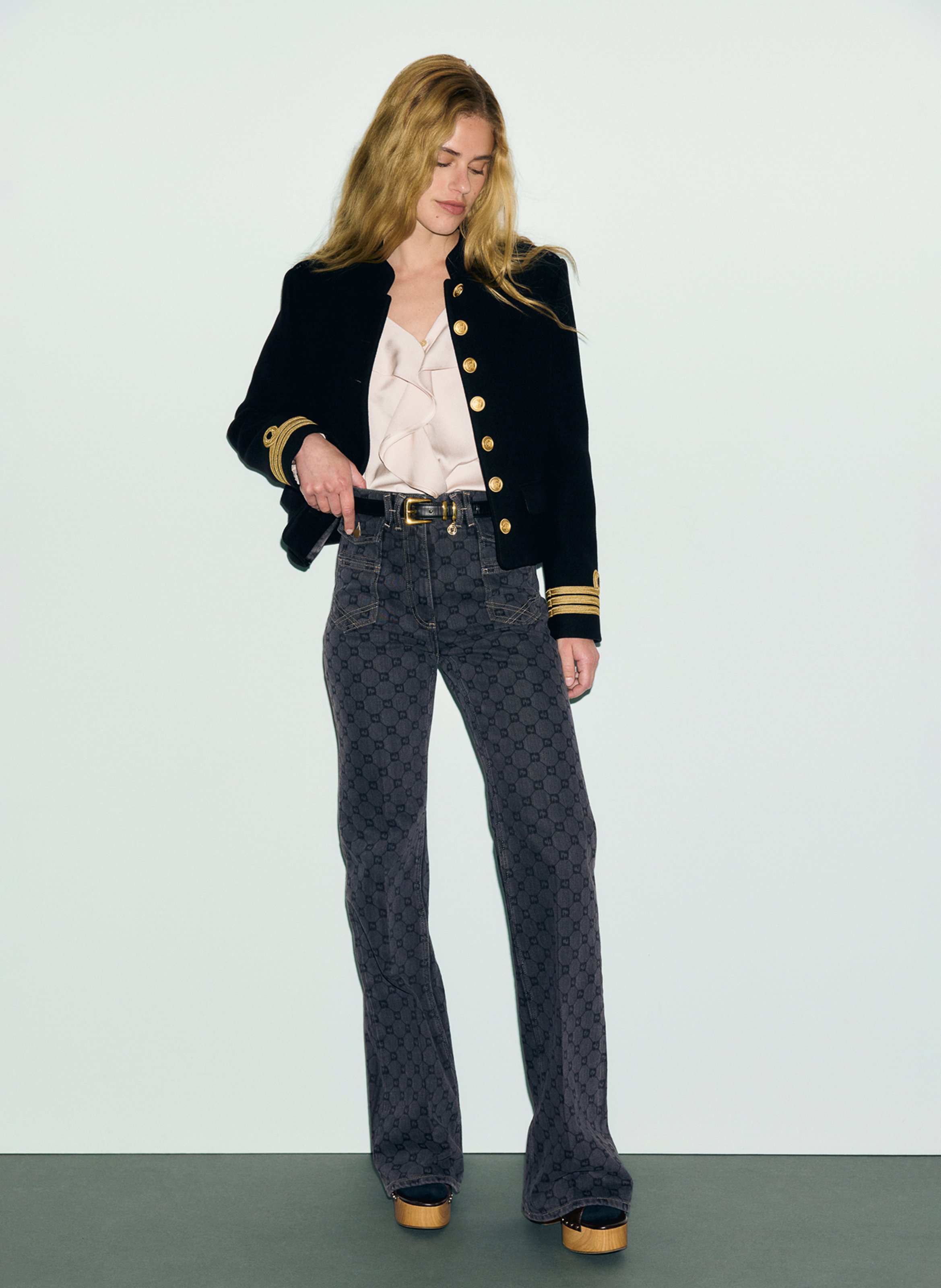 Straight stand-collar jacket in a wool blend GERARD DAREL Black