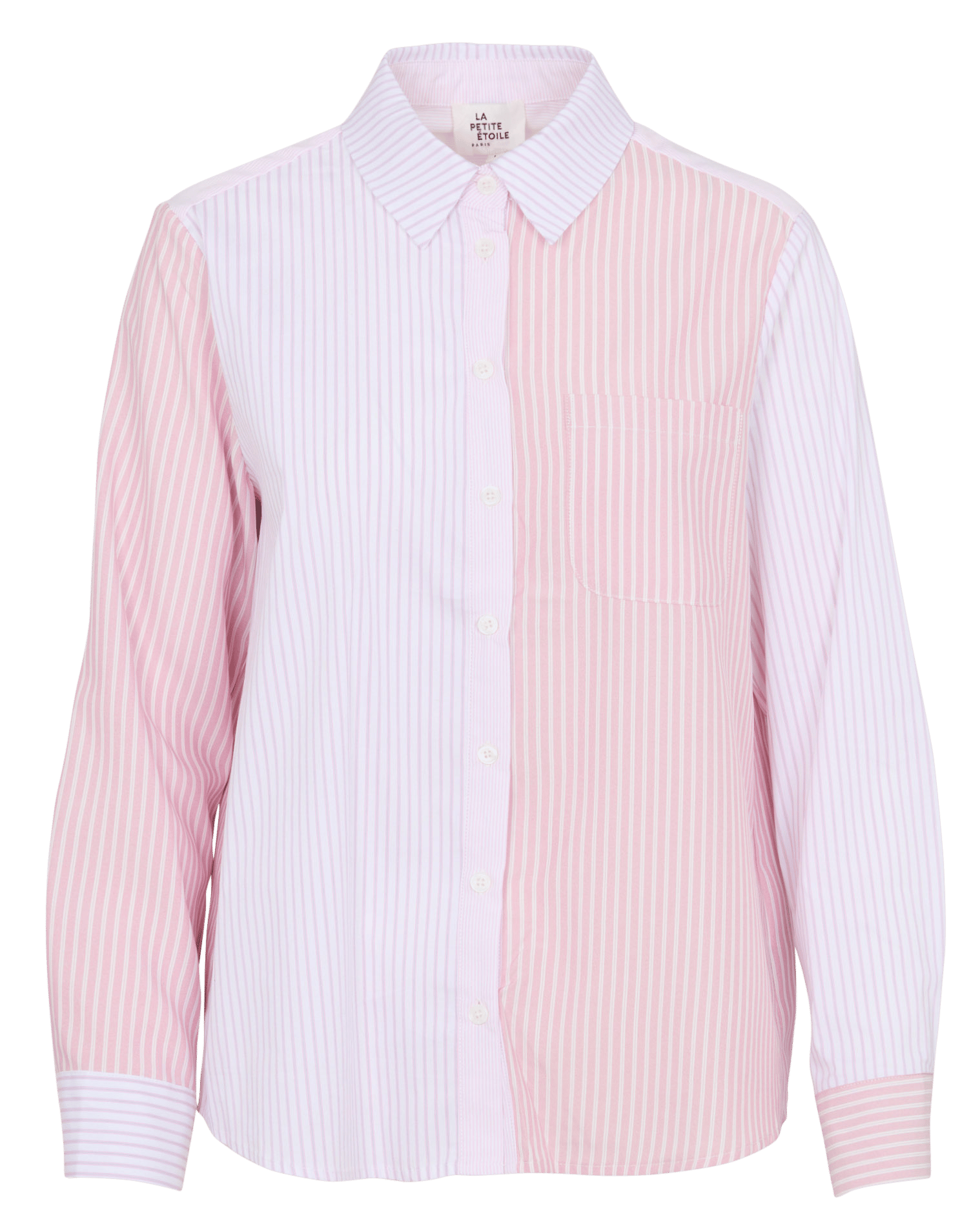 Chemise droite à rayures en coton mélangé LA PETITE ETOILE Rose
