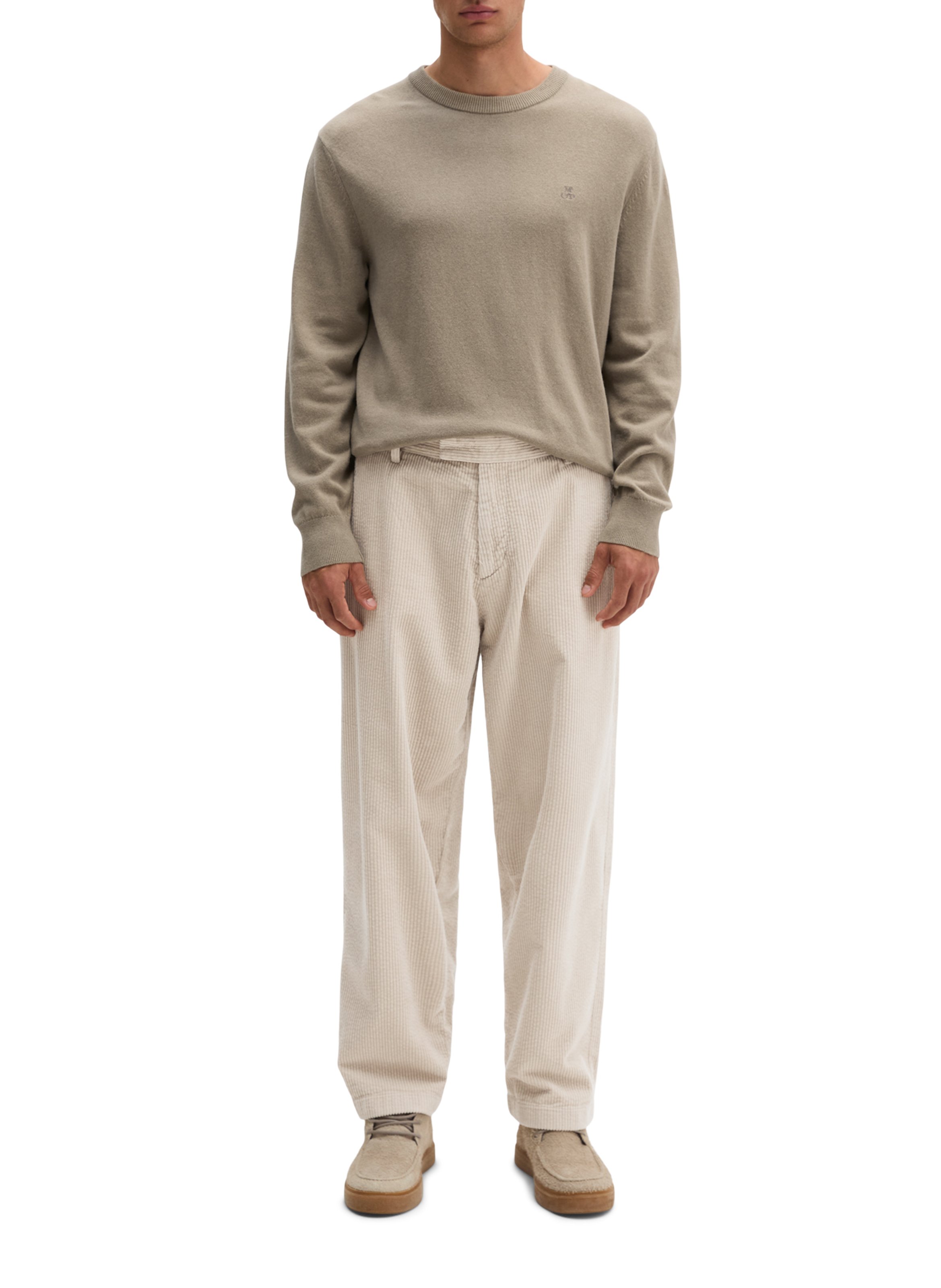 Trui van katoenmix met ronde hals MARC O'POLO Beige