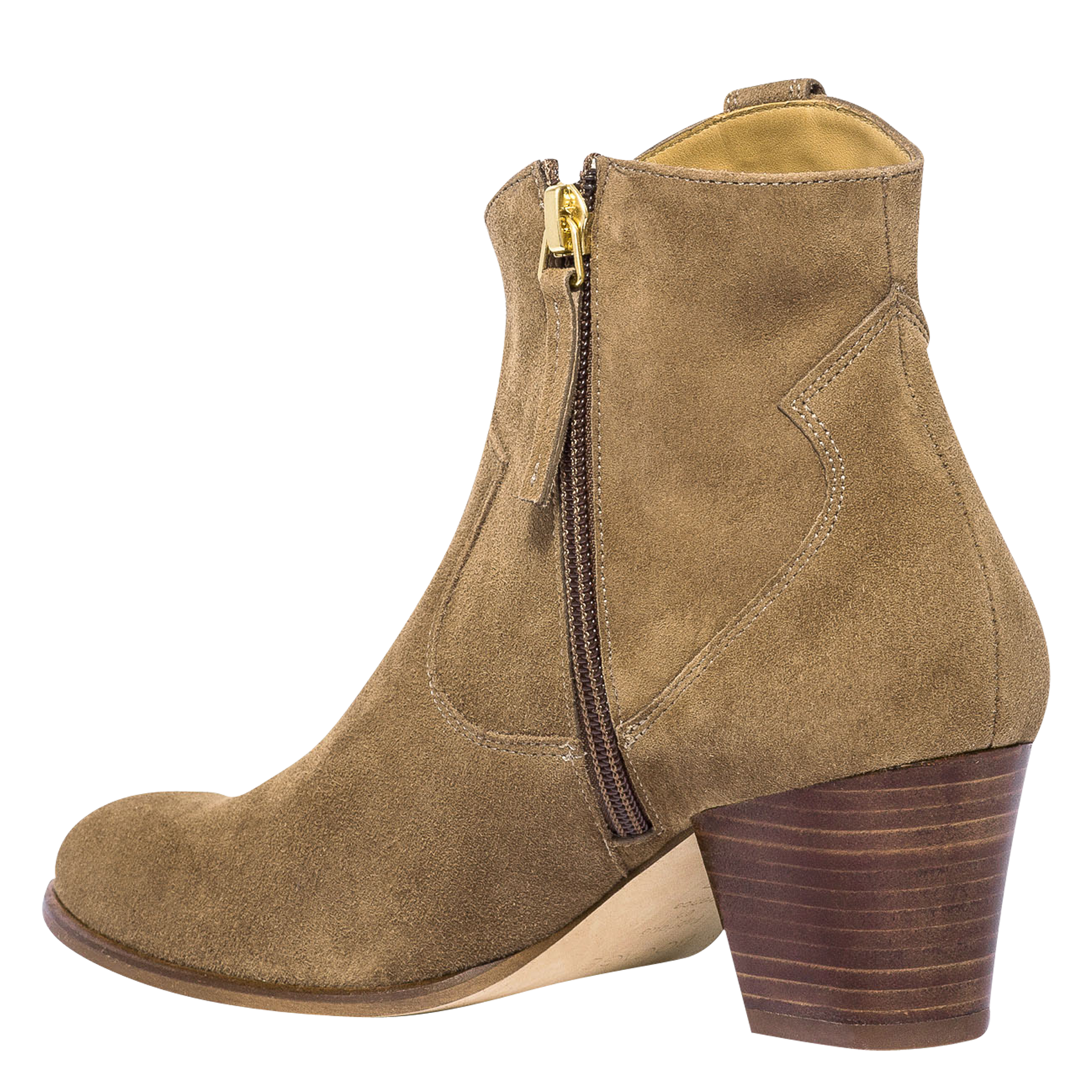 Leather mid-calf boots BOCAGE Beige