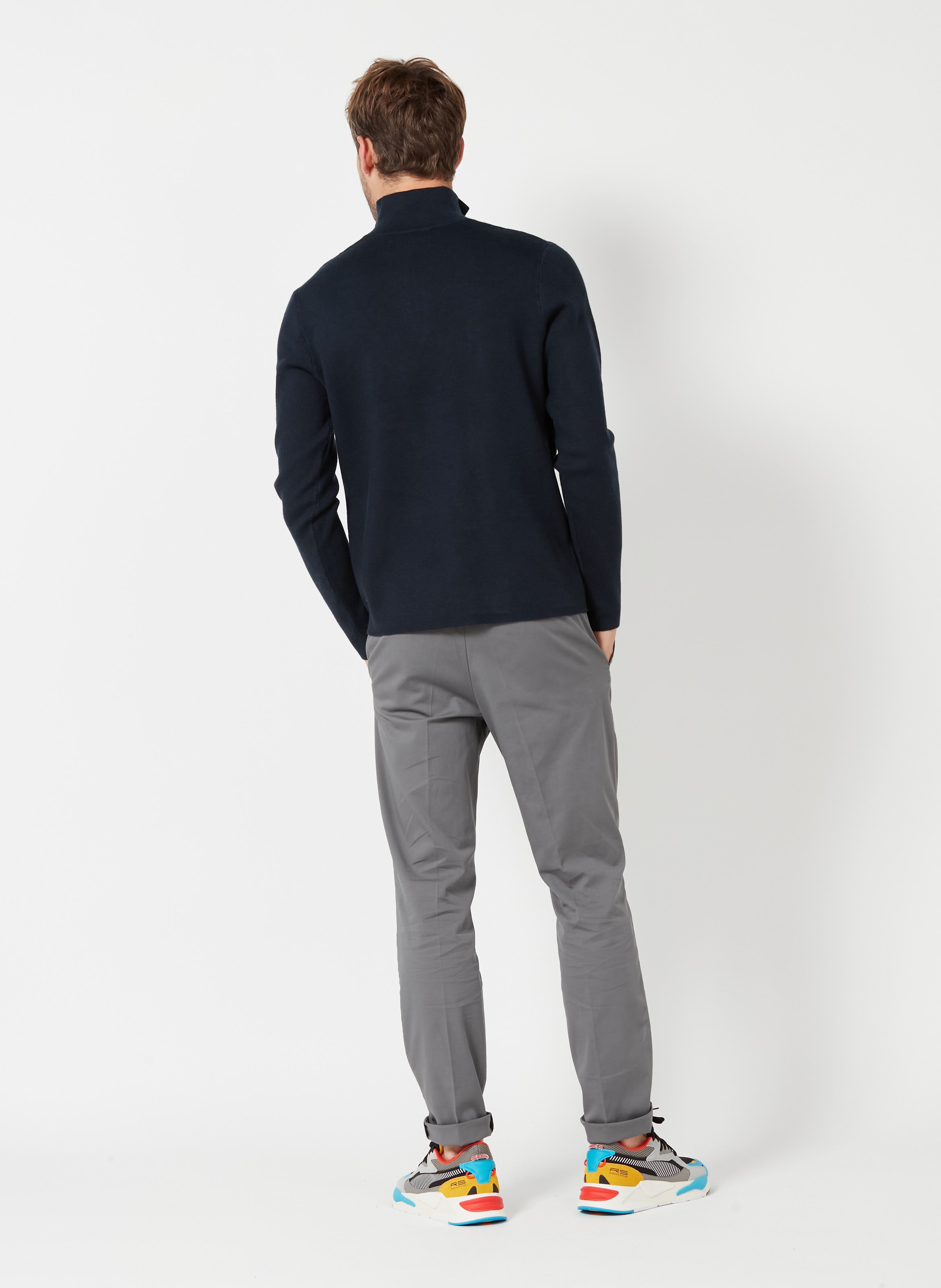 Regular-fit trui met opstaande kraag SAMSOE SAMSOE Blauw
