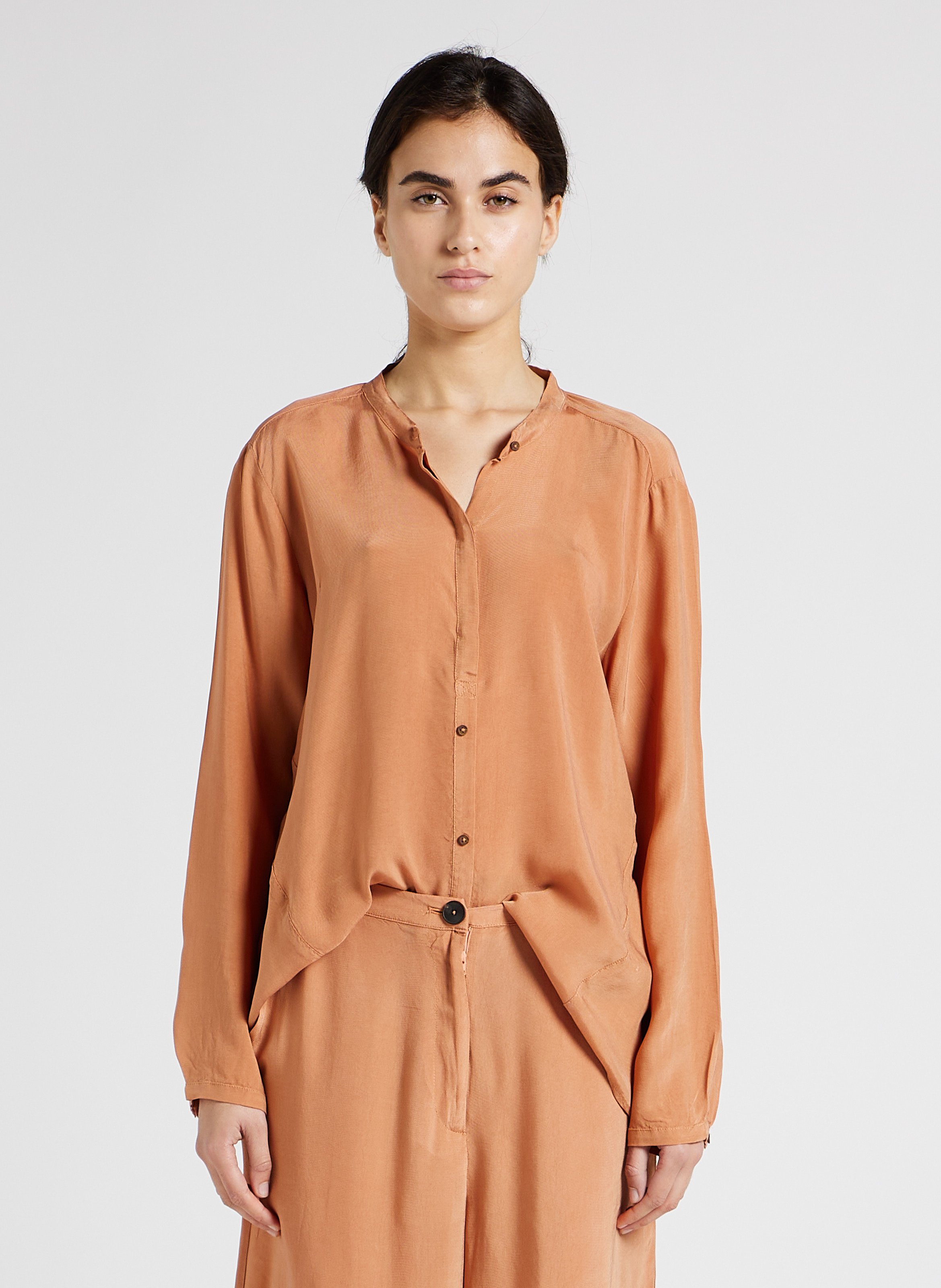 Chemisier droit à encolure tunisienne  HUMANOID Orange