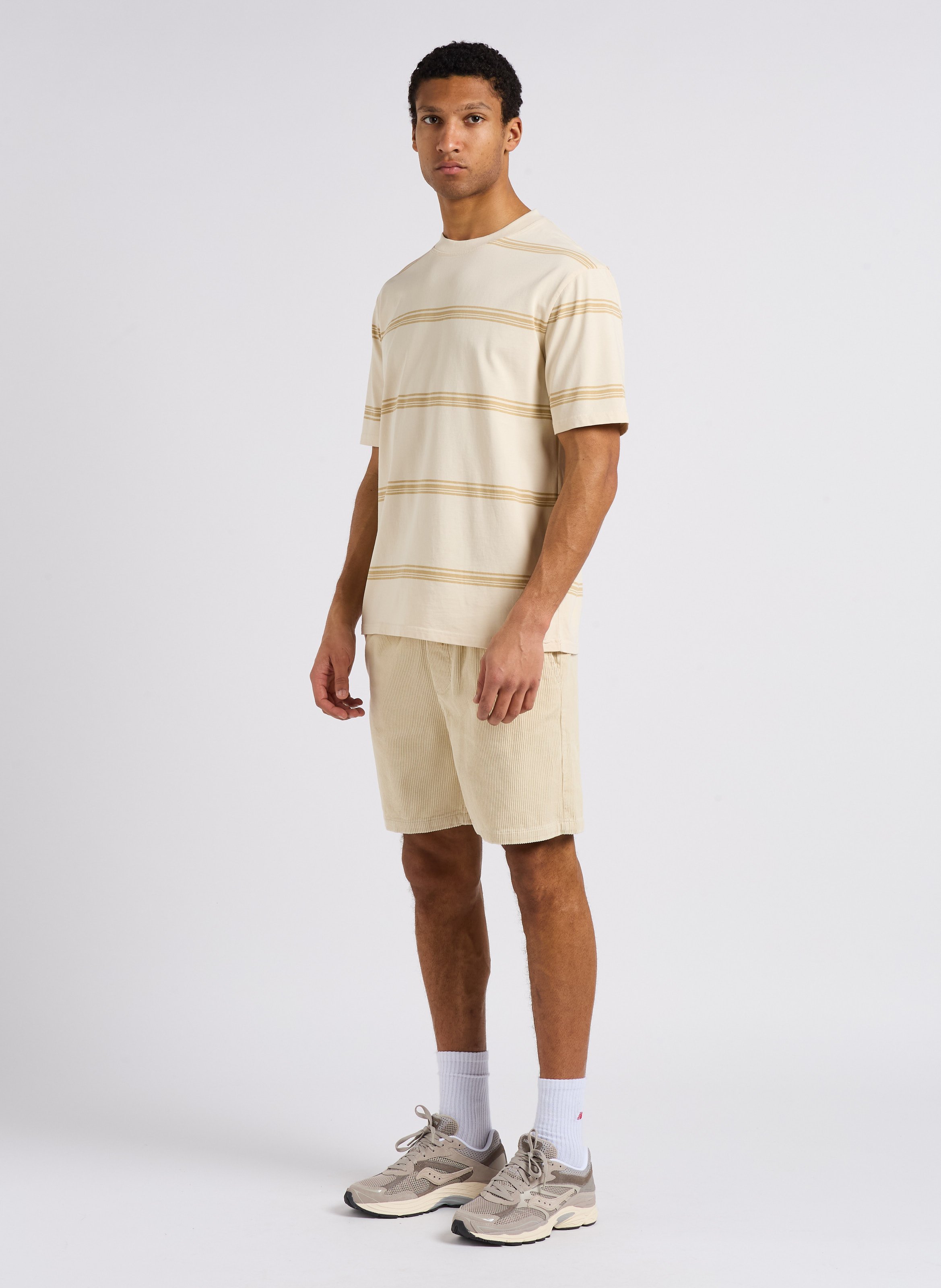 Loose-fit striped cotton shirt MINIMUM Beige