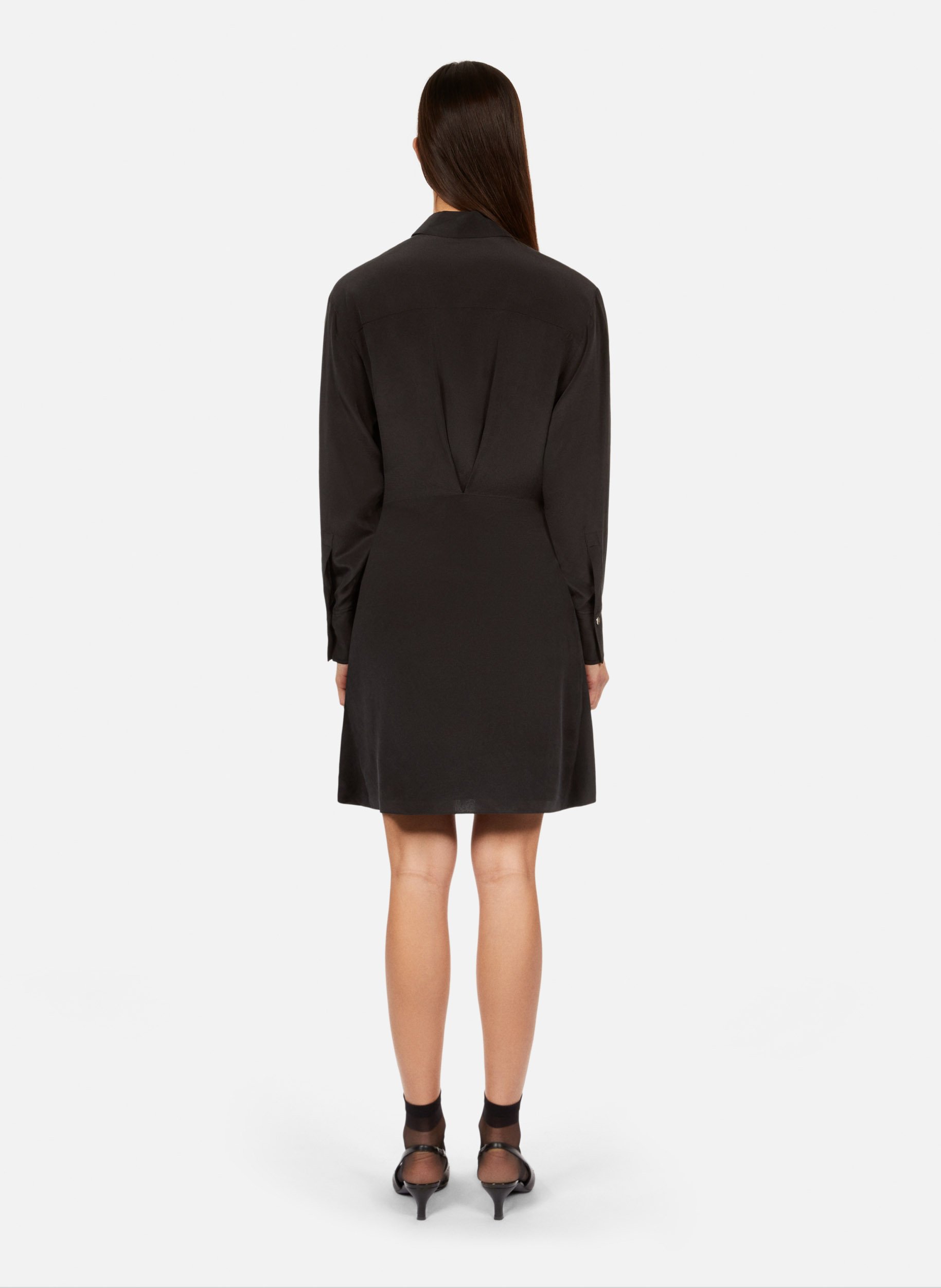 Kurzes Hemdkleid mit Seidenschleife THE KOOPLES Schwarz