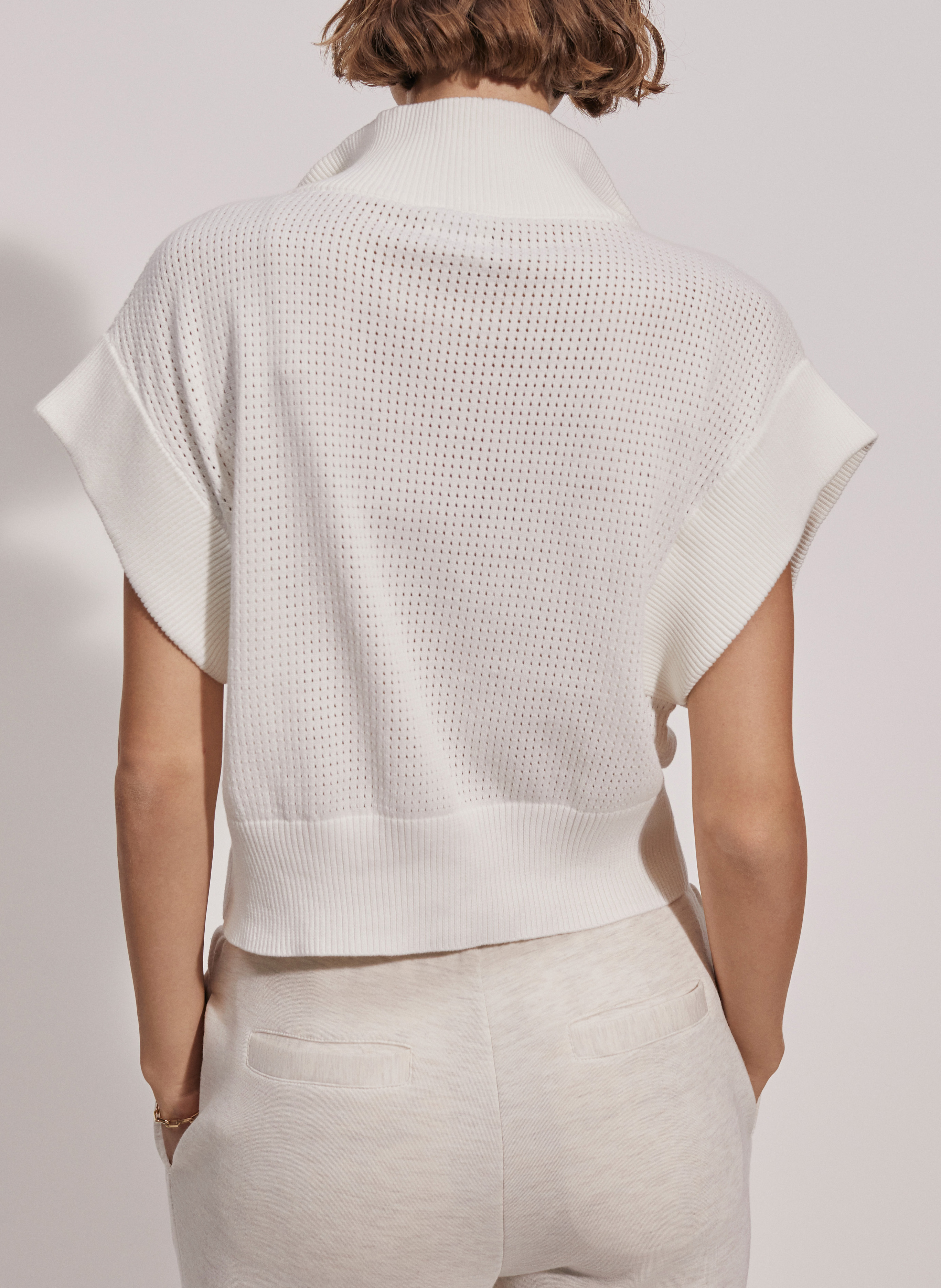 Weit geschnittener Pullover aus Baumwolle mit Stehkragen VARLEY Weiss