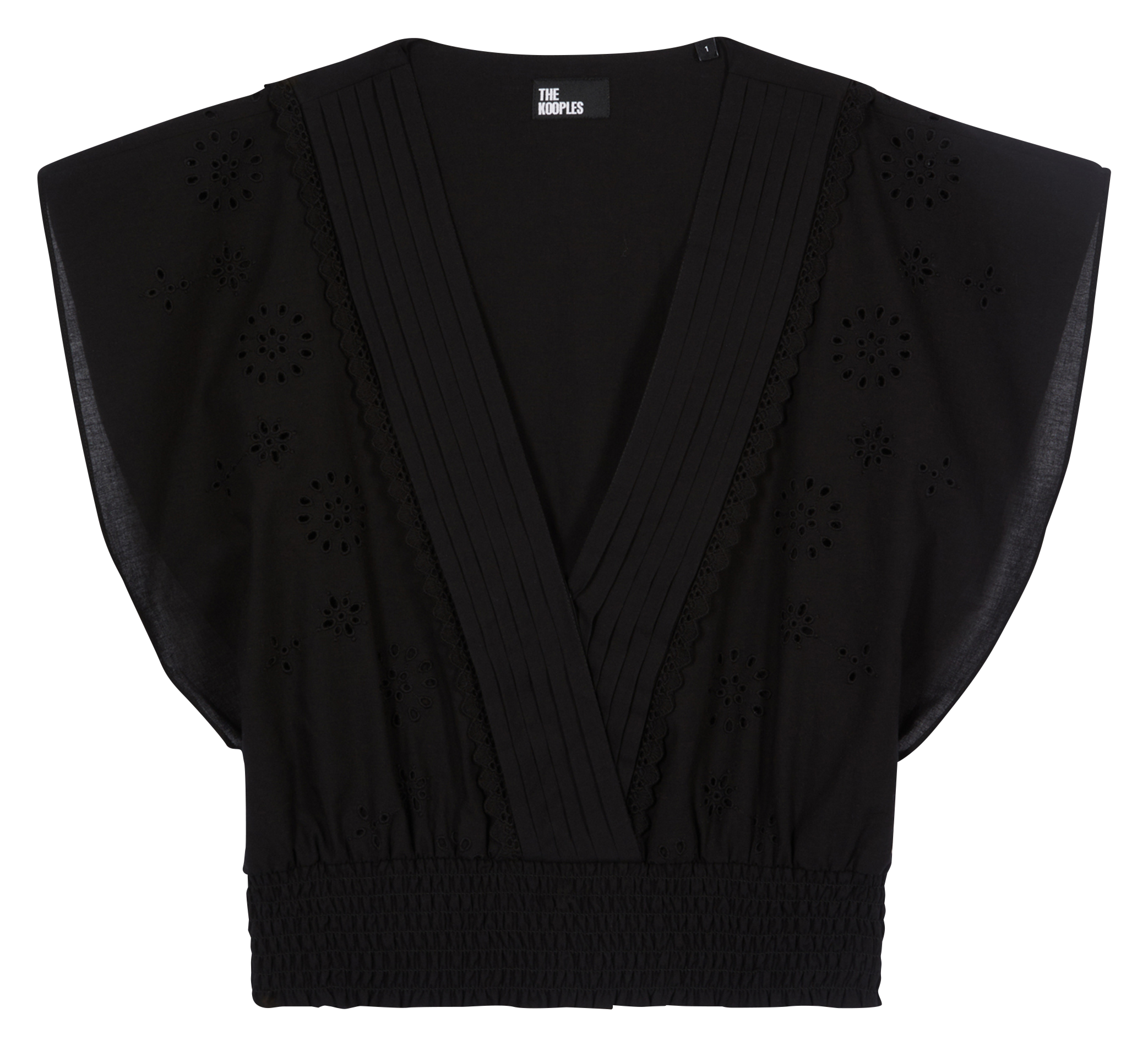 Embroidered cotton top THE KOOPLES Black