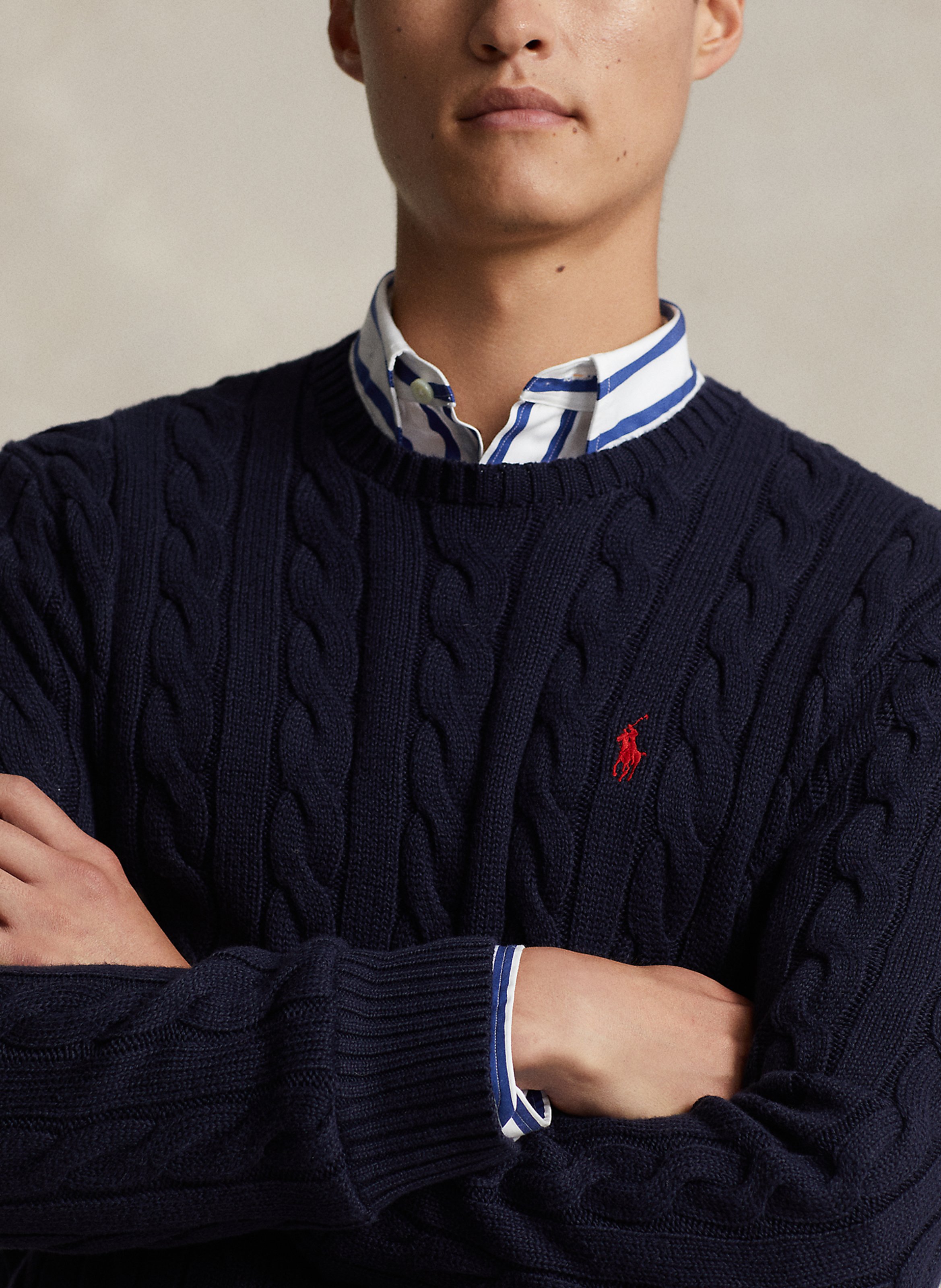 Regular-fit round-neck cotton sweater POLO RALPH LAUREN Blue