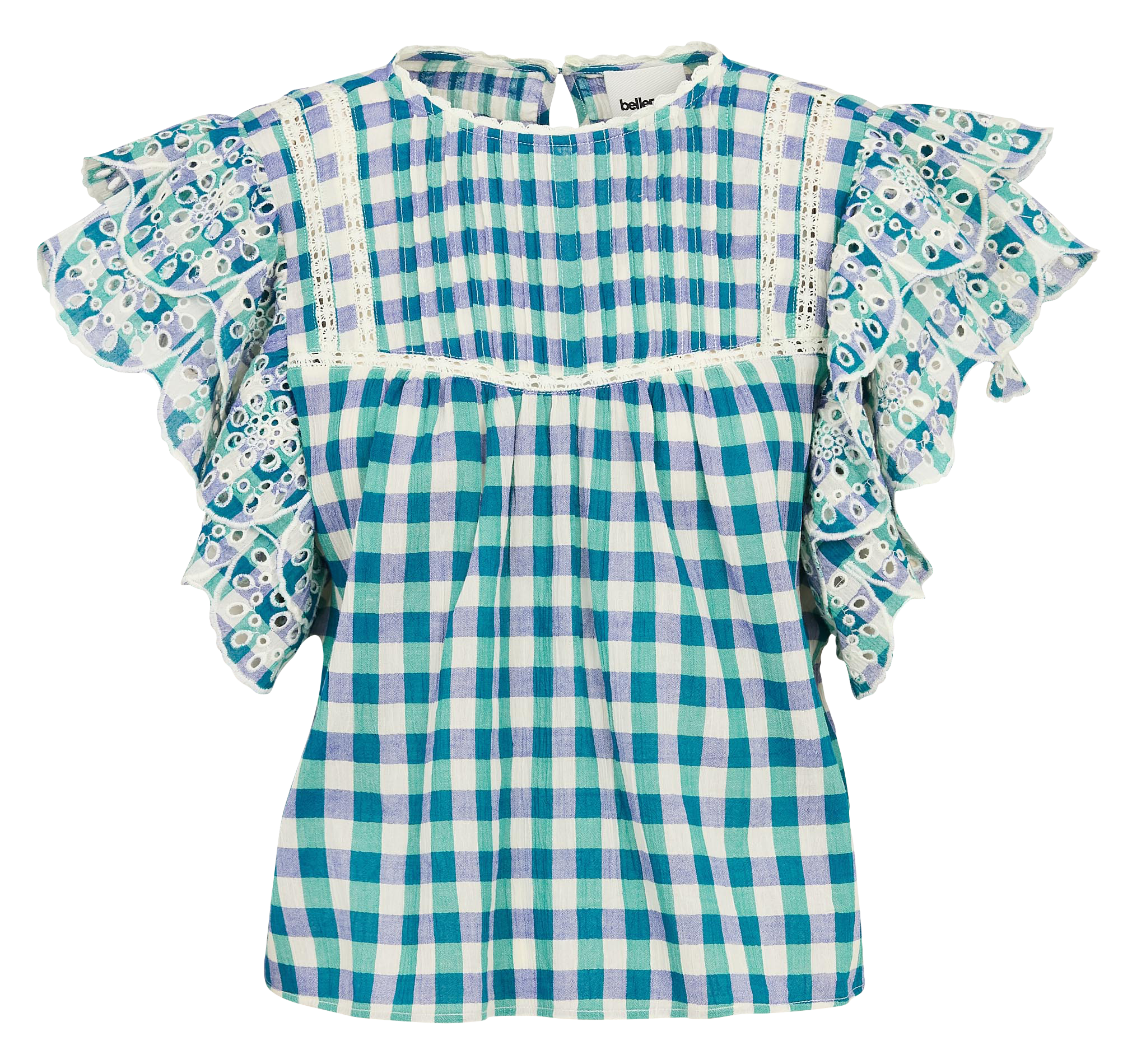 Top sans manches à carreaux en coton BELLEROSE Vert