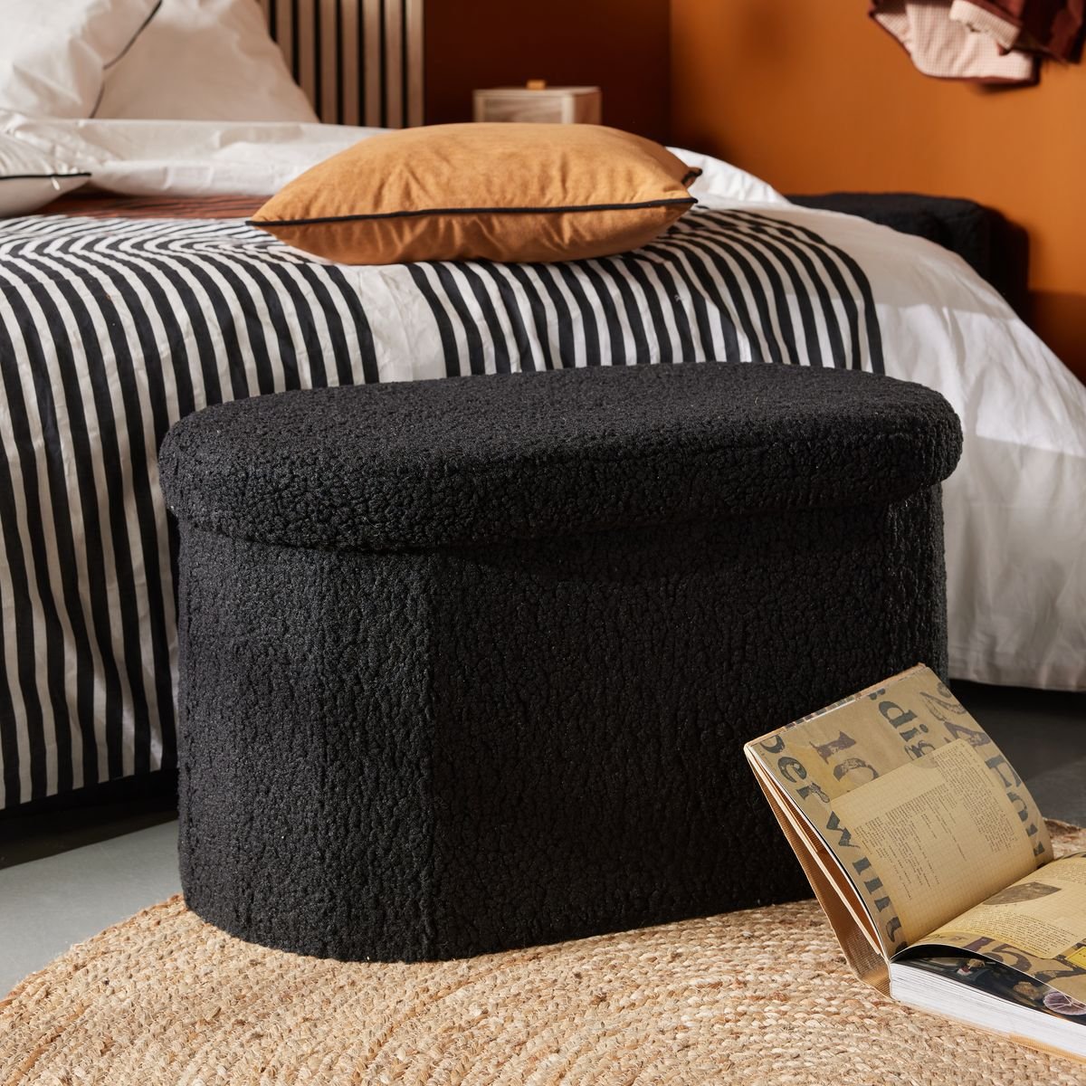 Oval storage bench FACTORY Black