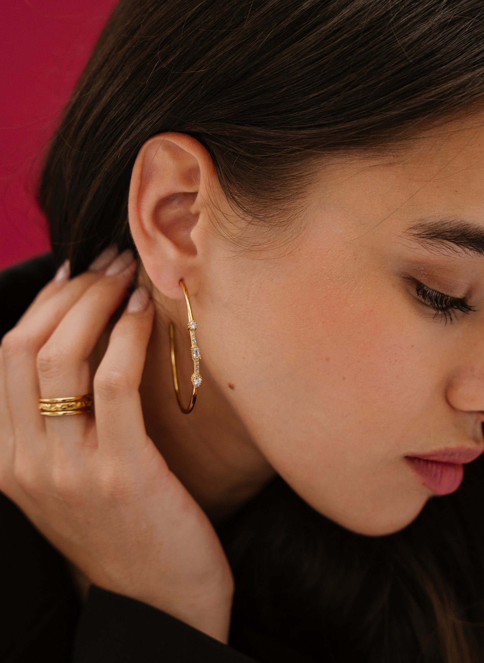 Star-studded Sunita hoop earrings AEC Paris Golden