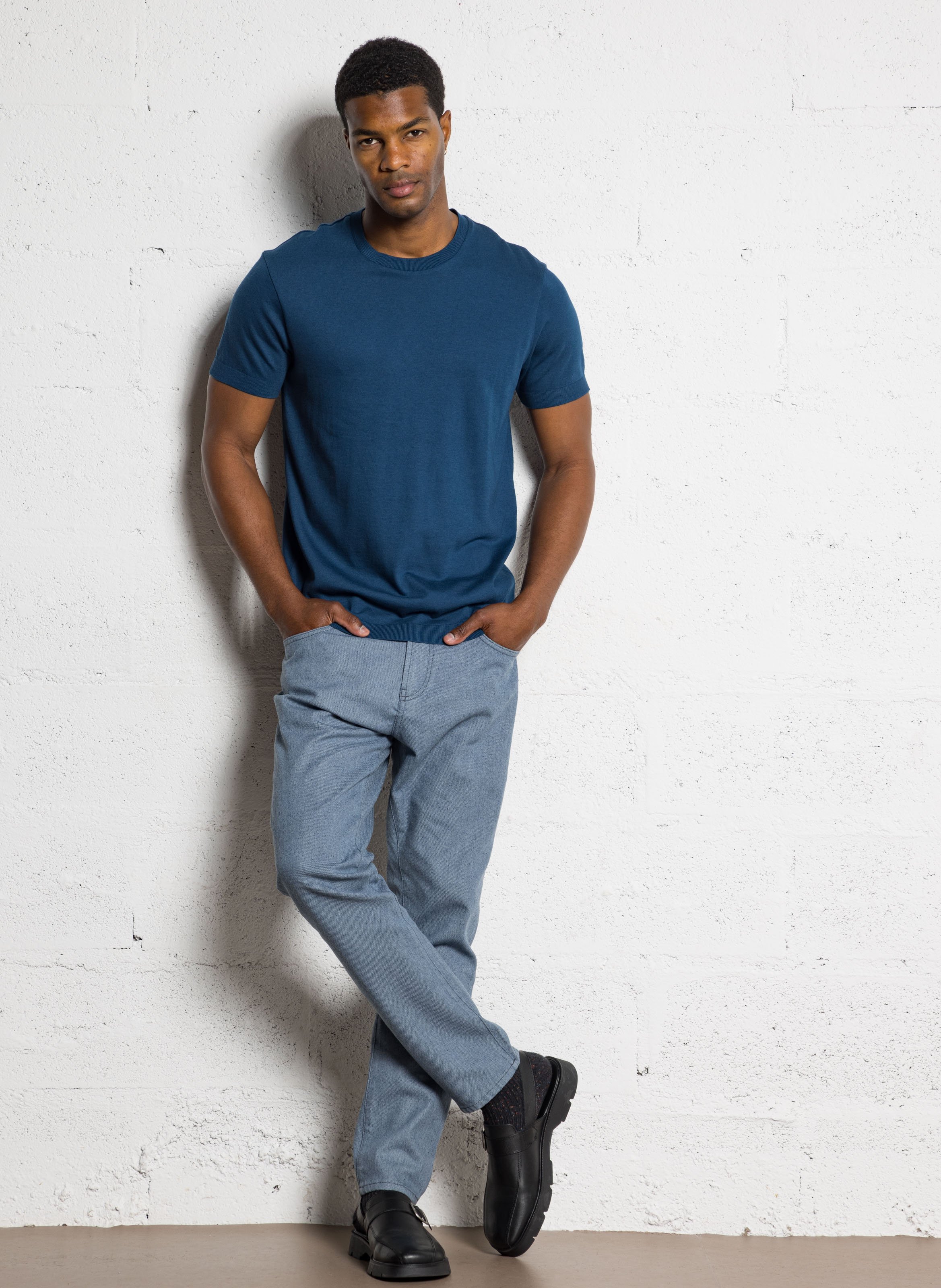 Gerader Rundhalsausschnitt-Pullover IKKS Blau