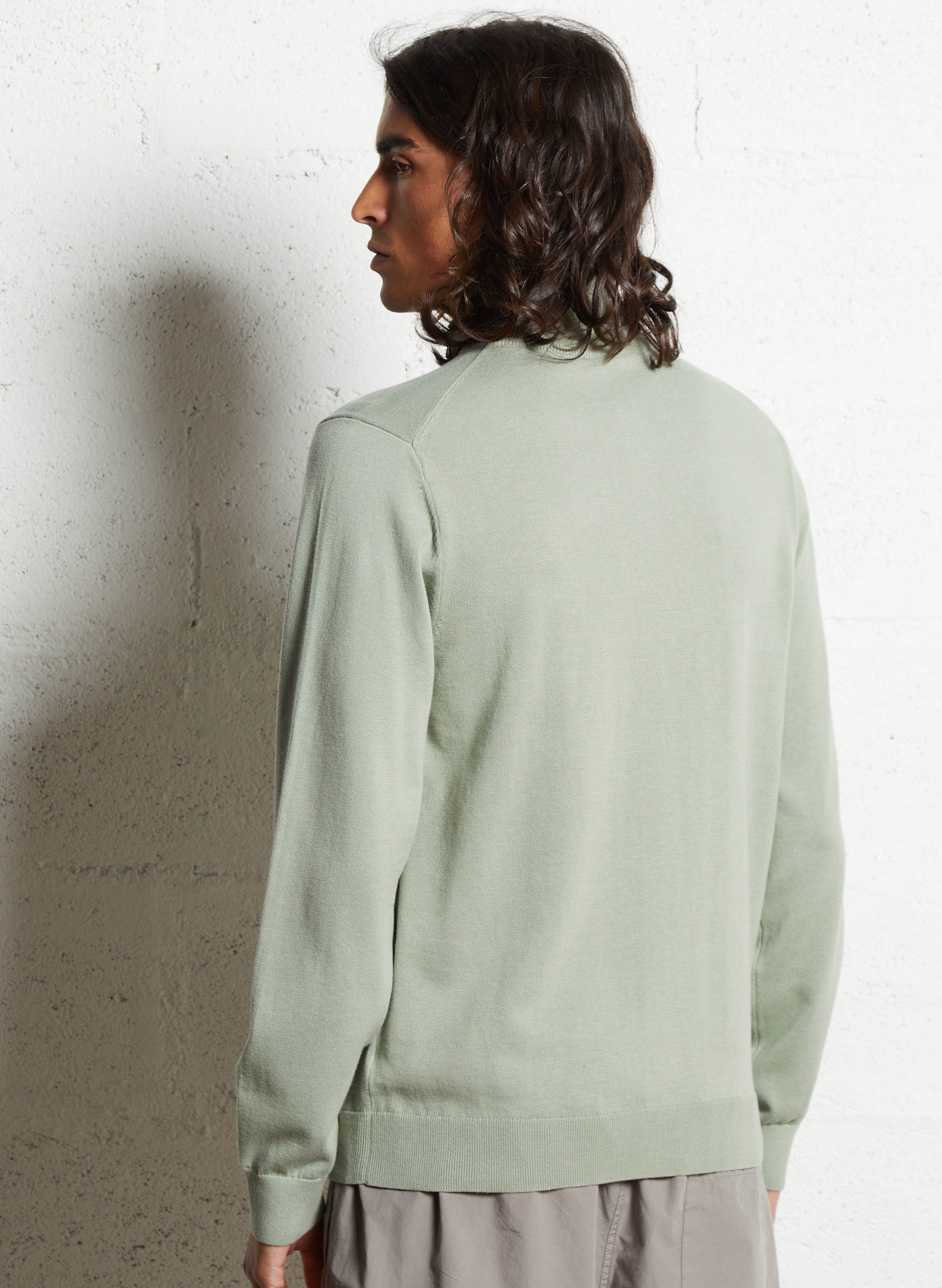 Embroidered high-neck zip-up sweater PAUL SMITH Green