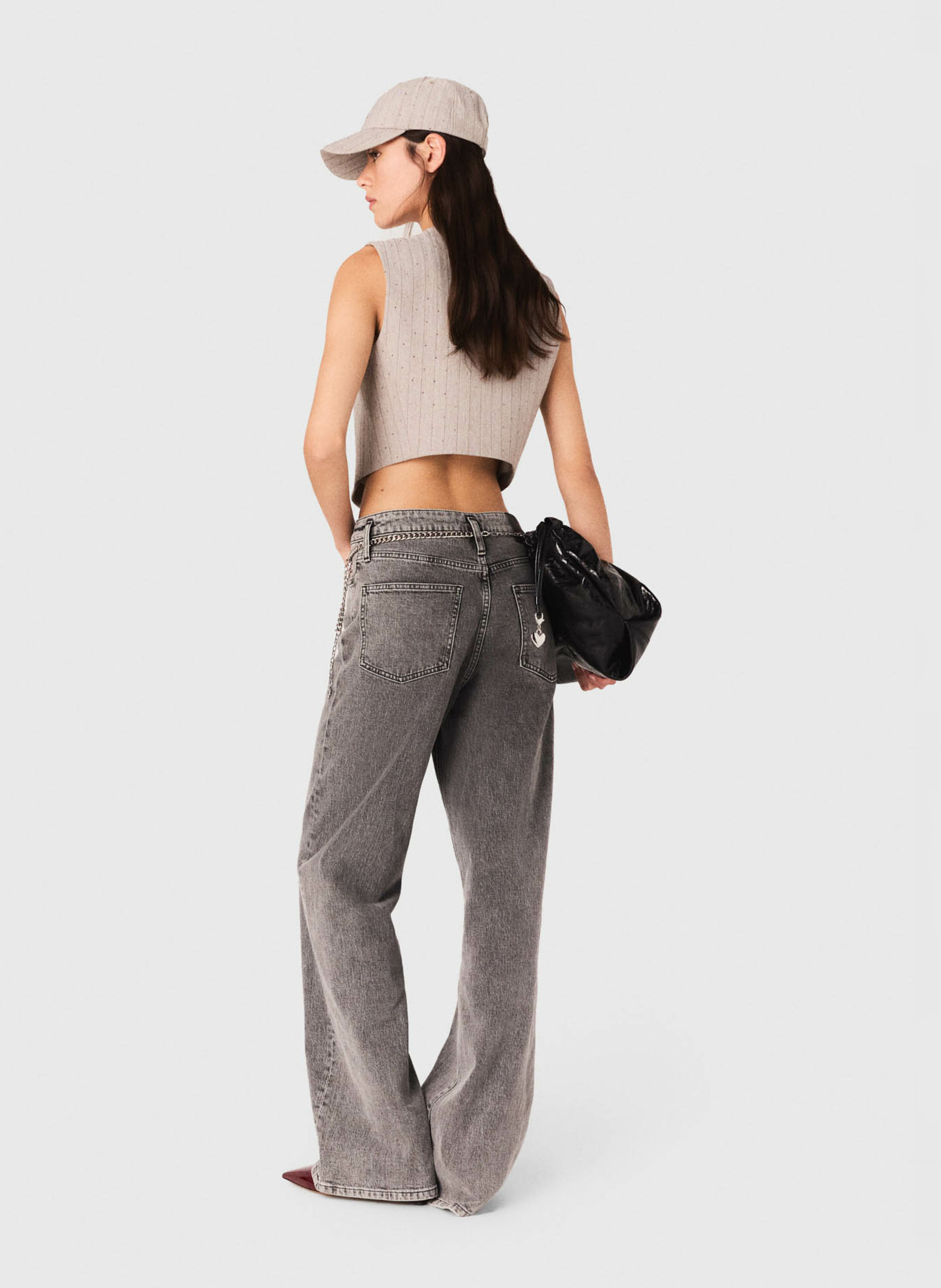 Aansluitend gestreept vest MAJE Grijs