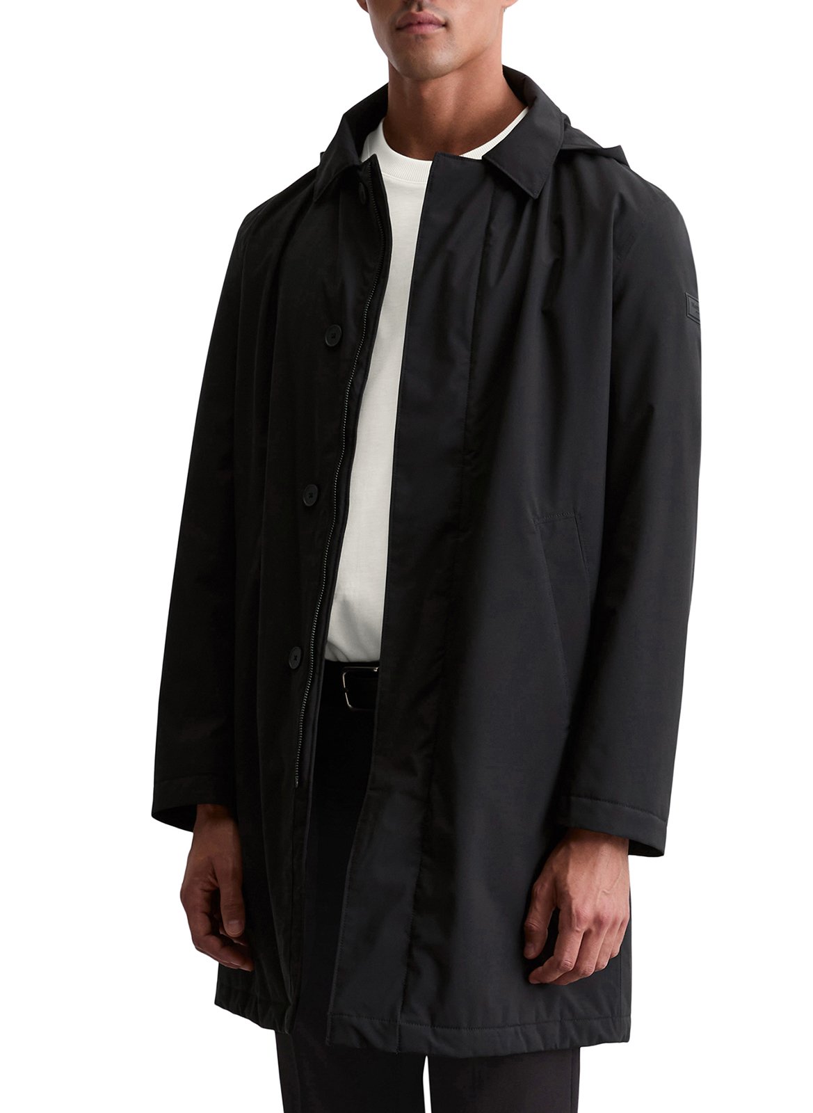 Manteau droit mi-long à capuche MARC O'POLO Noir