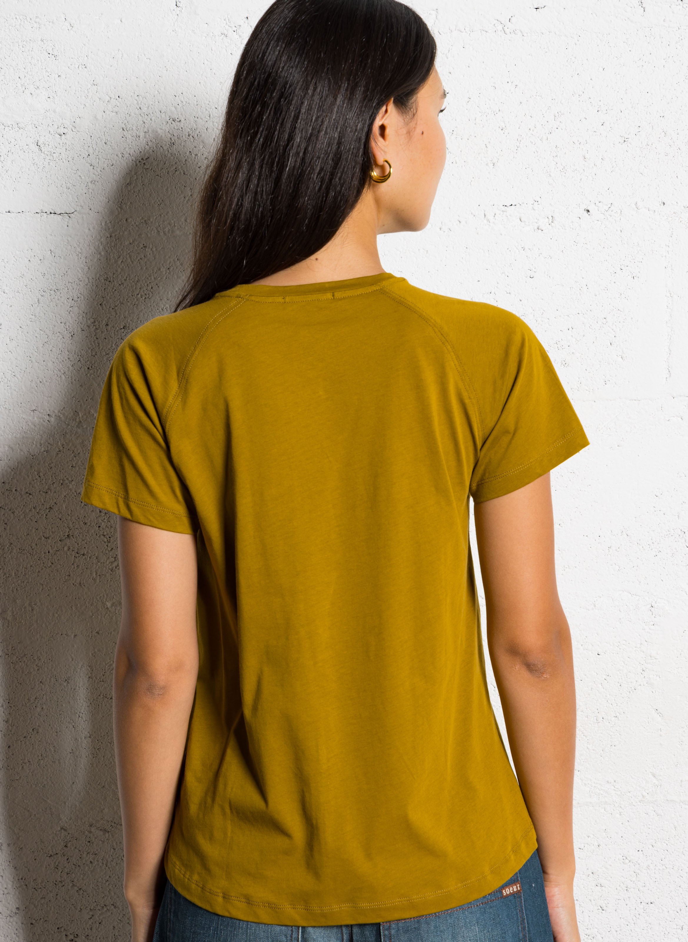 Tee-shirt sérigraphié en coton SOEUR Marron