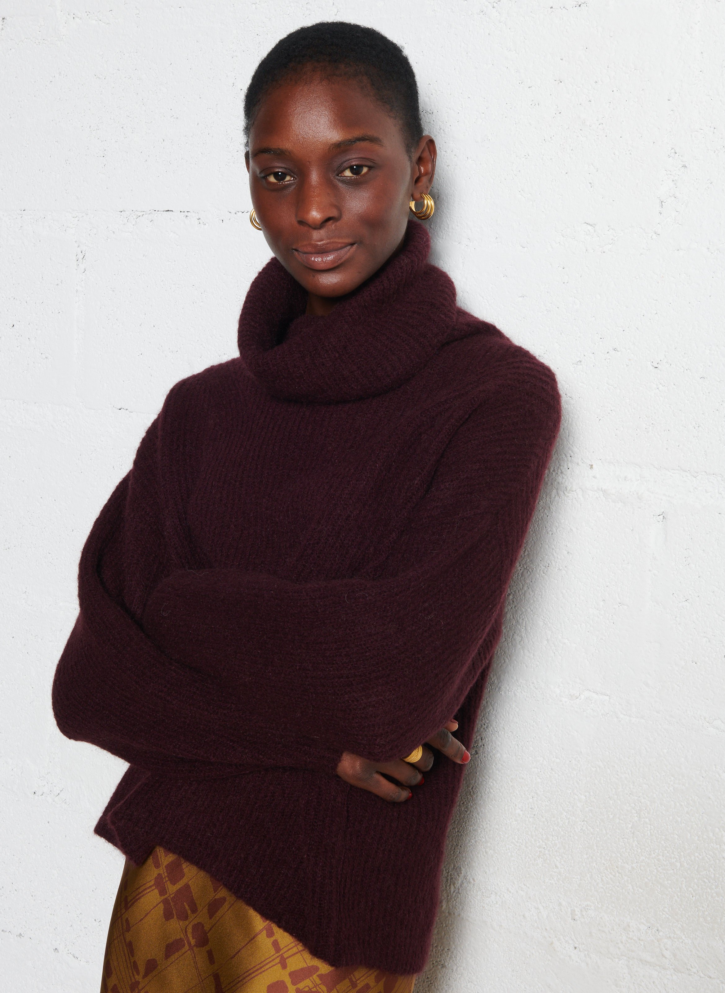 Pull col roulé en laine mélangée MAISON ANJE