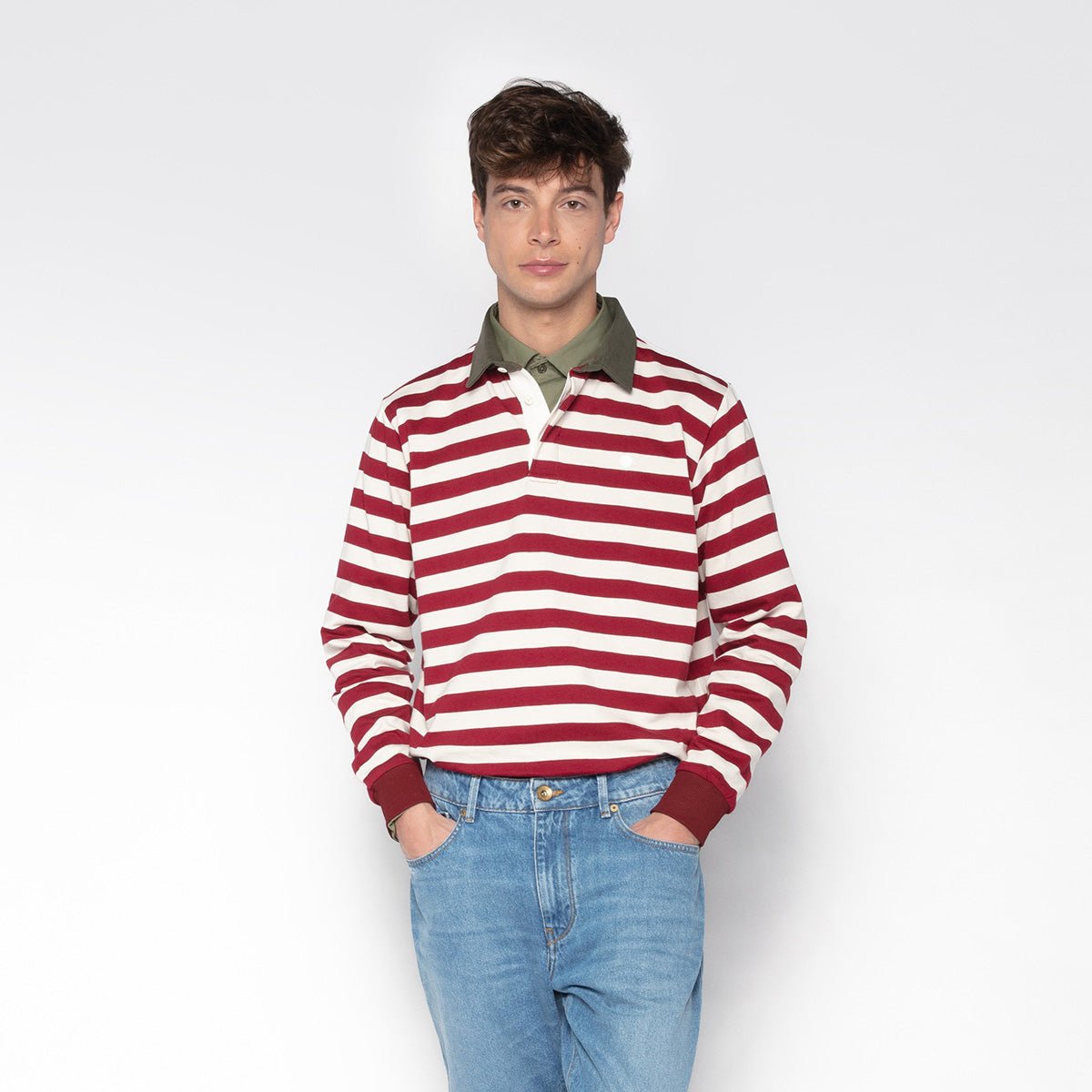 Long-sleeved rugby polo SERGE BLANCO Red