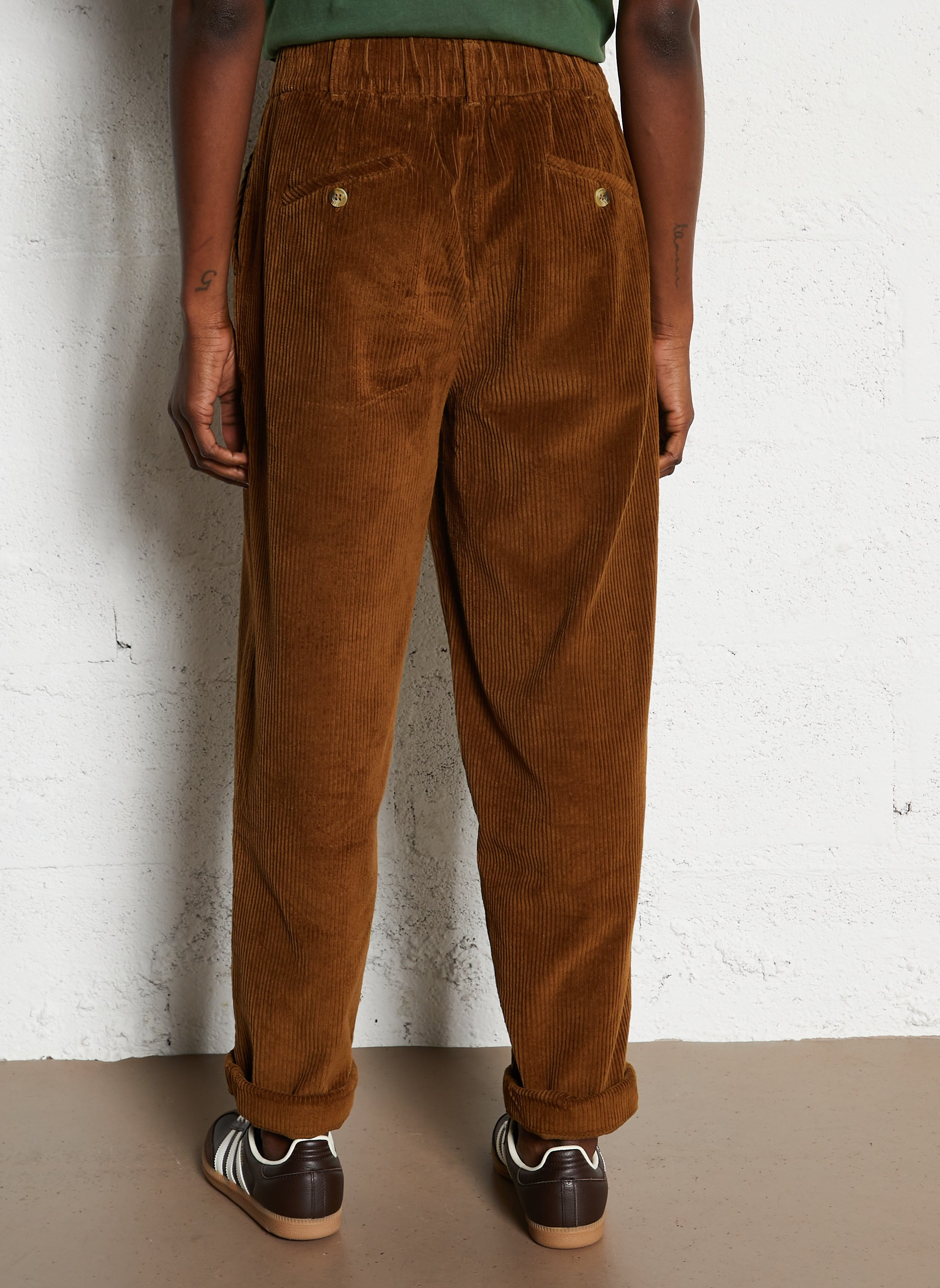 Rechte broek van biokatoen LEON & HARPER Bruin