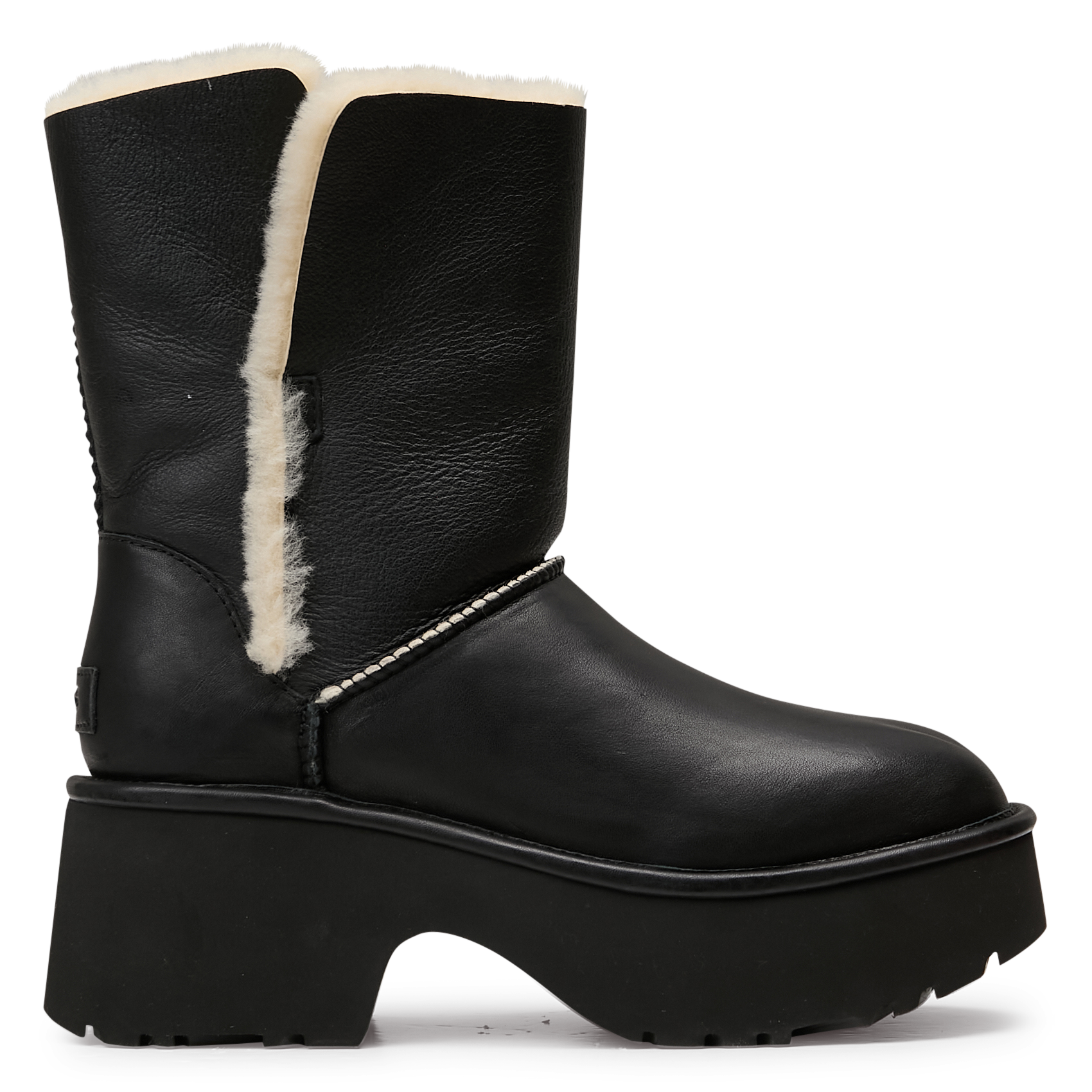 Leather platform boots UGG Black