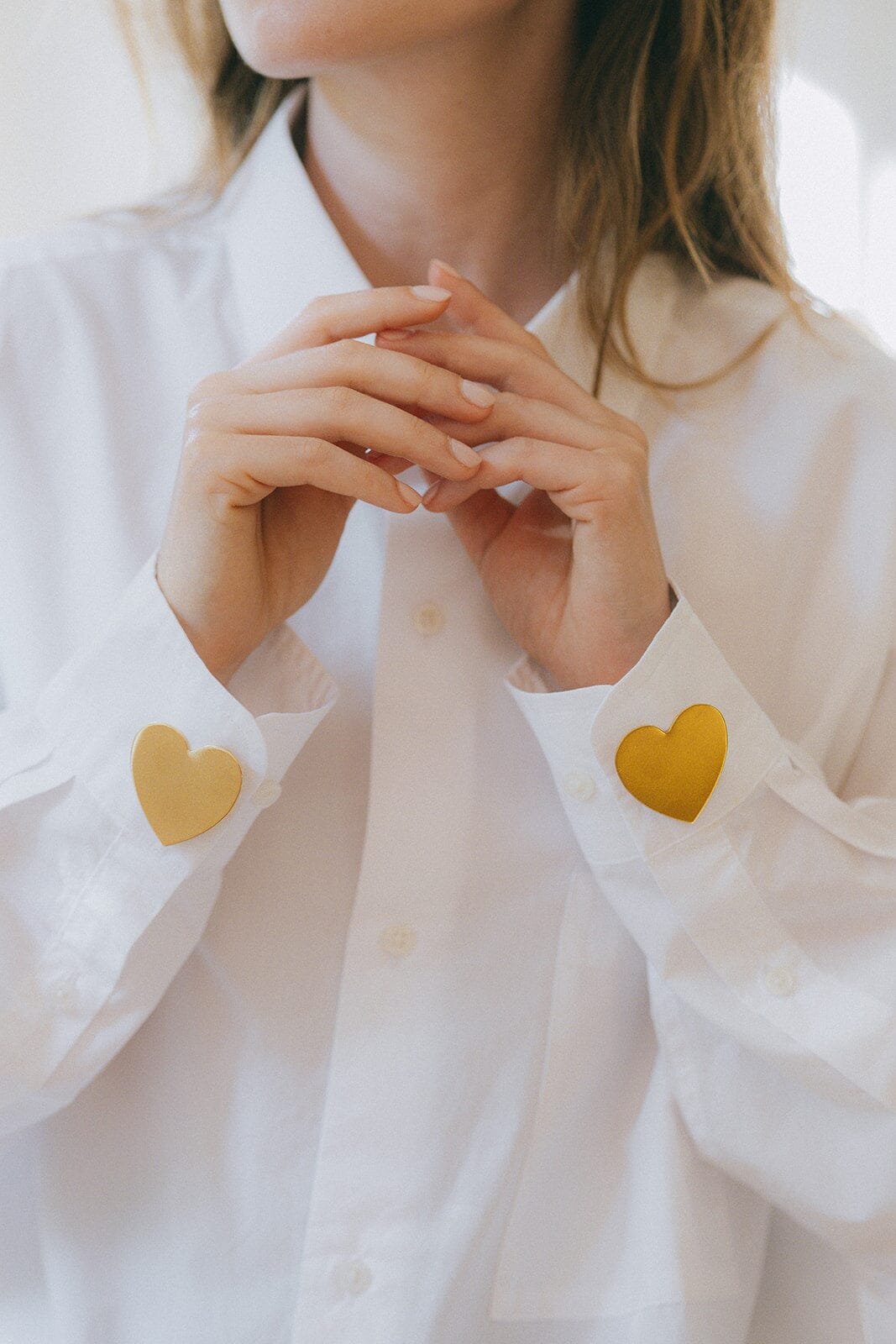 Gold-plated heart brooch MONSIEUR SIMONE Silver