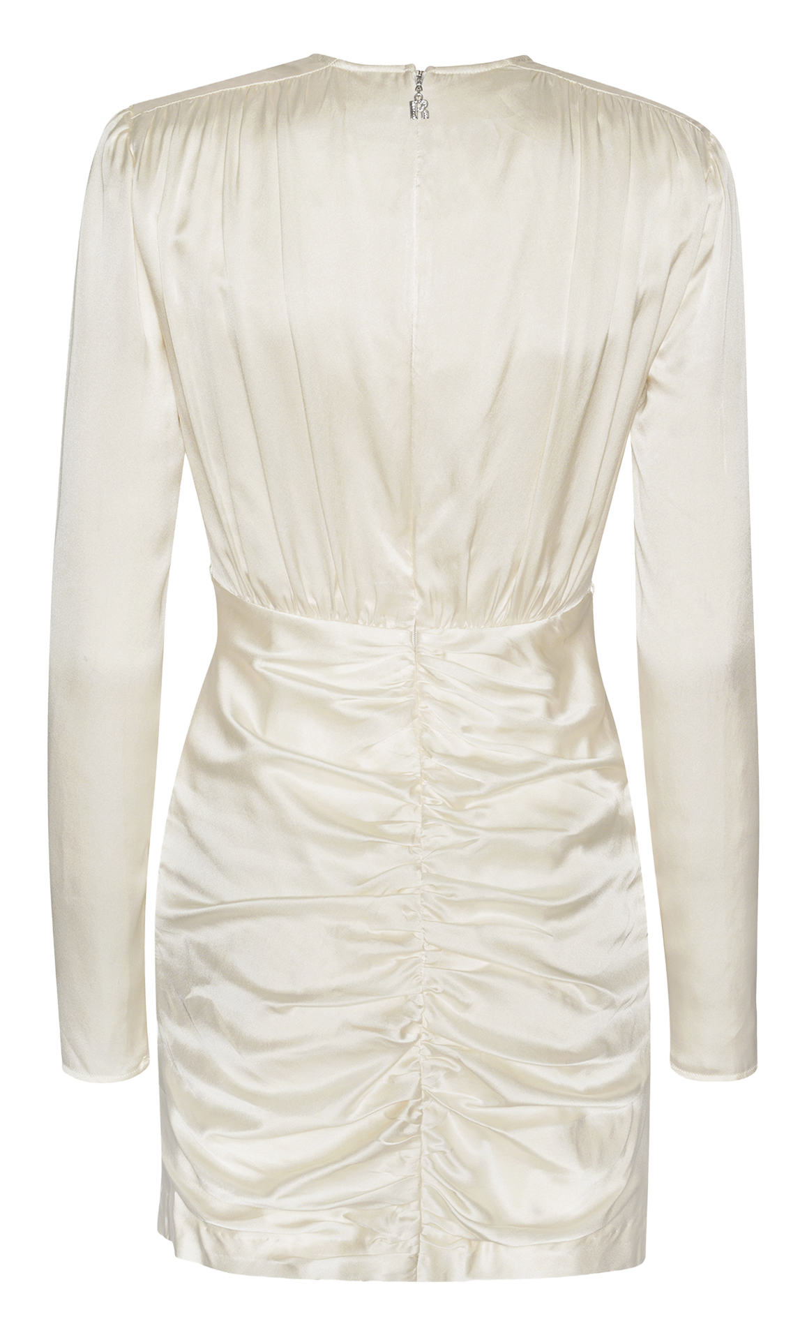 Robe courte col V en soie ROTATE Blanc