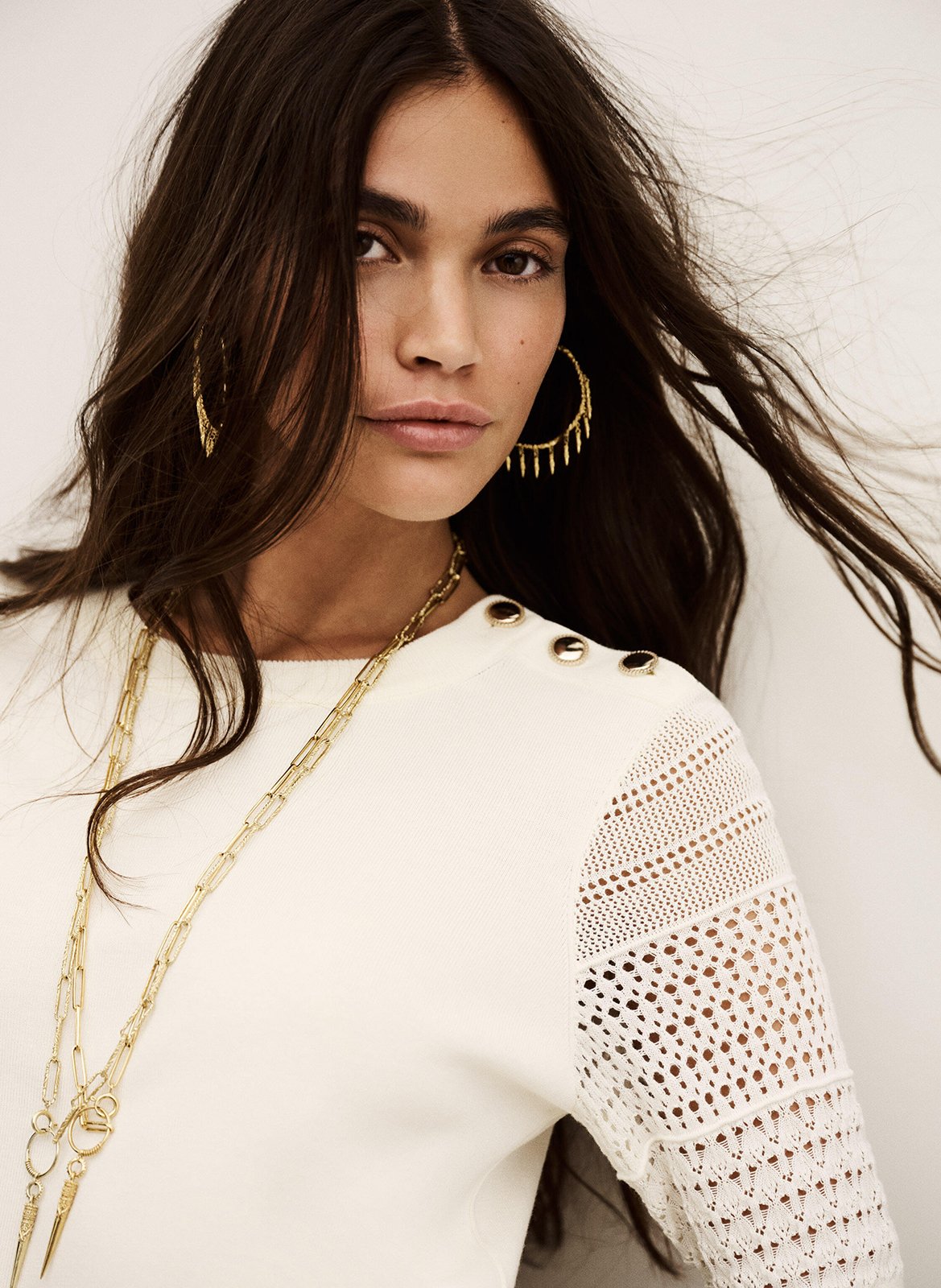 Trui met ronde hals | biokatoenblend BA&SH Beige