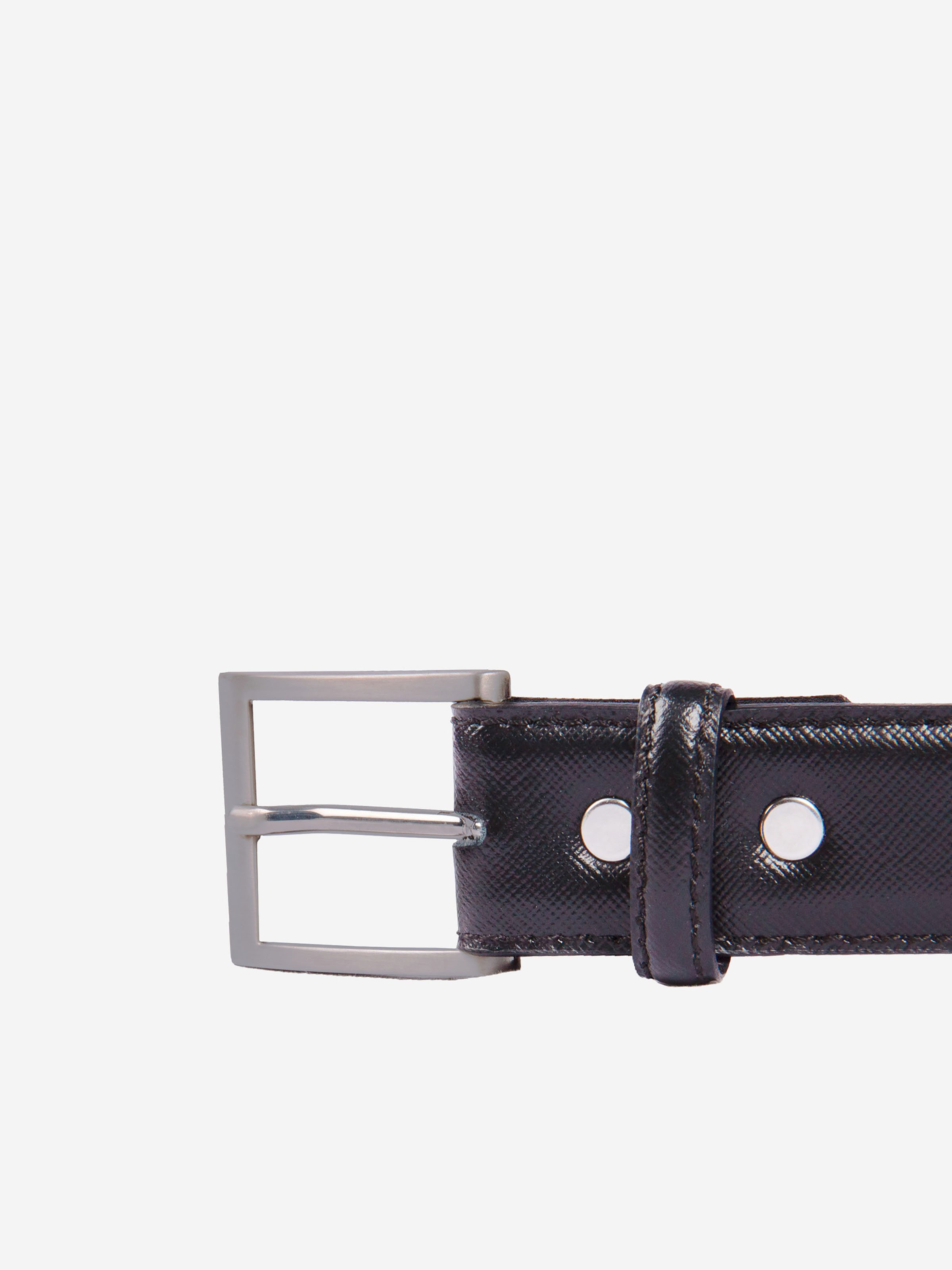 Classic engraved leather belt JULES & JENN Black