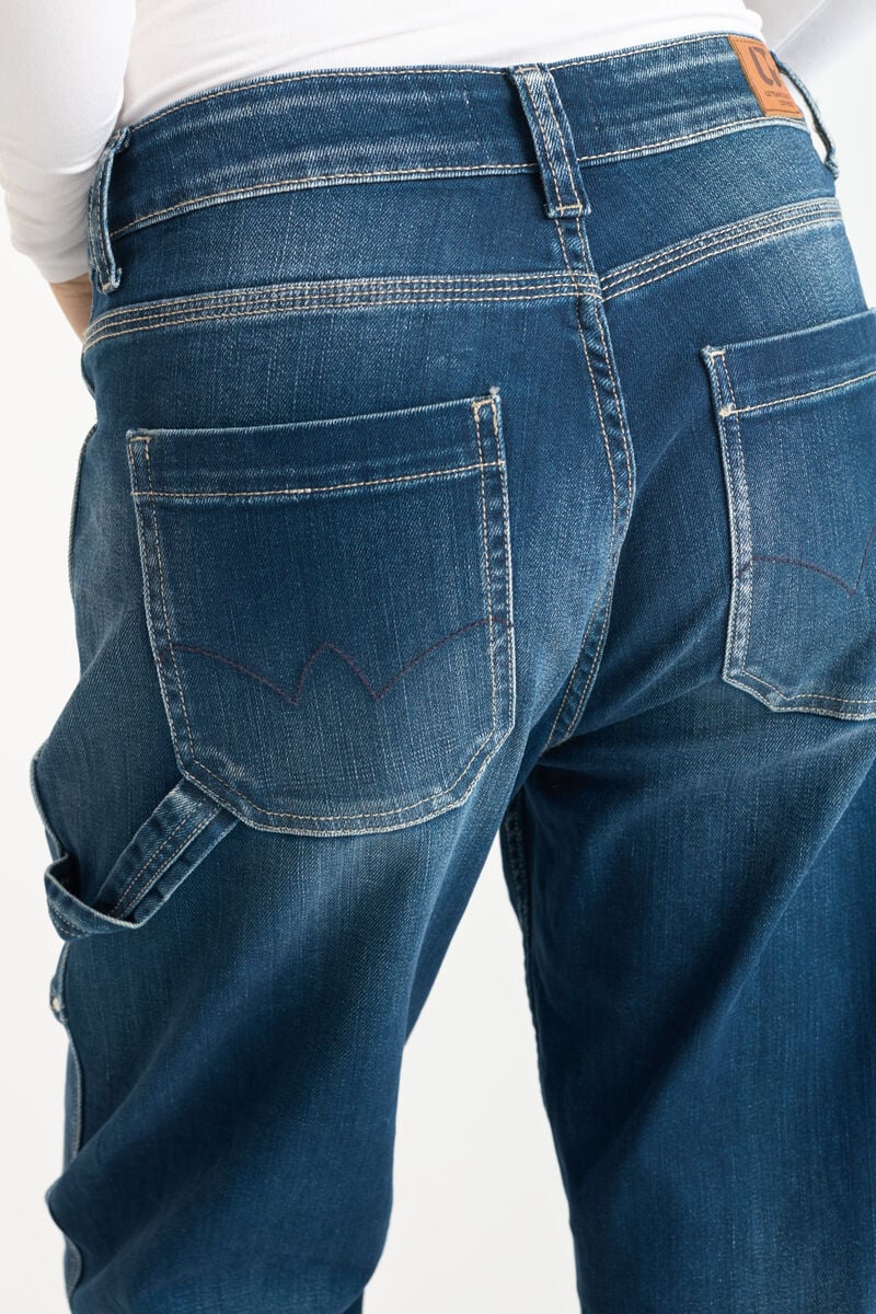 Loose jeans, large girlfriend high waist, 7/8 length LE TEMPS DES CERISES Blue