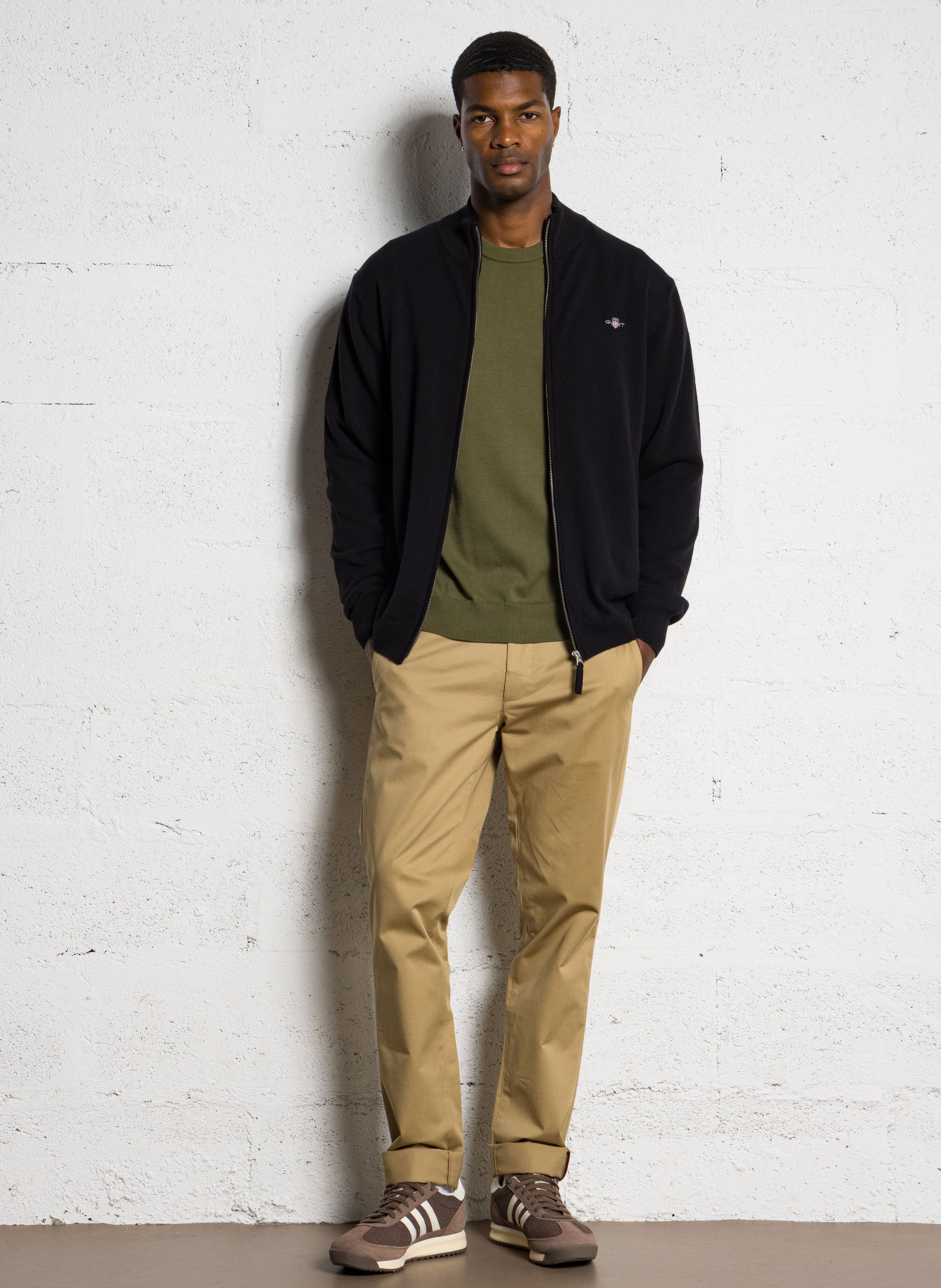 High-neck zipped sweater GANT Black