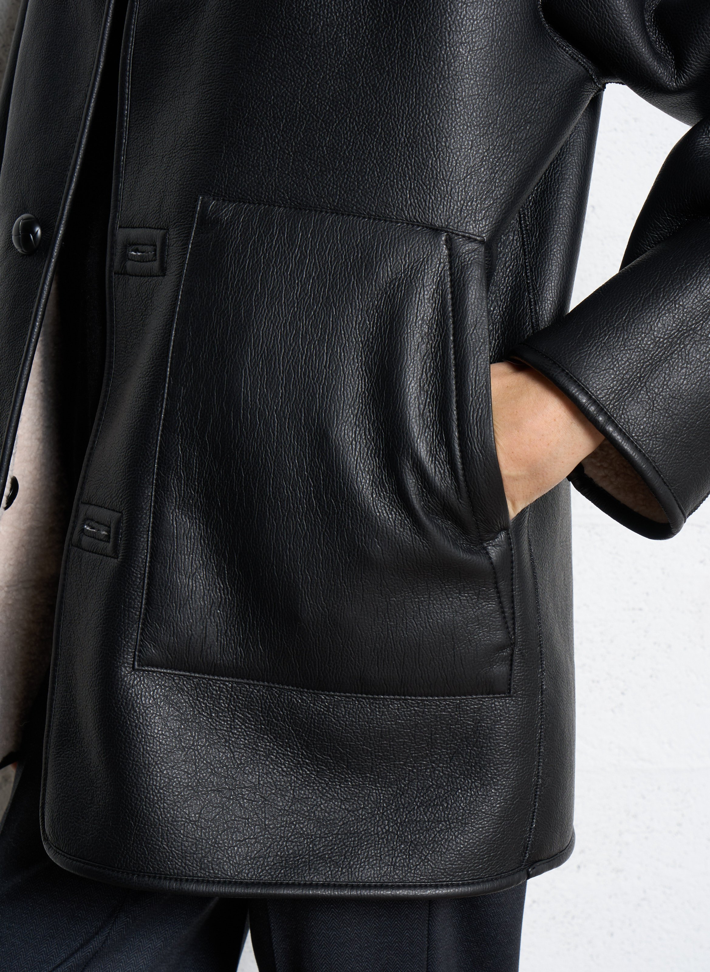 Mid-length faux fur coat IKKS White