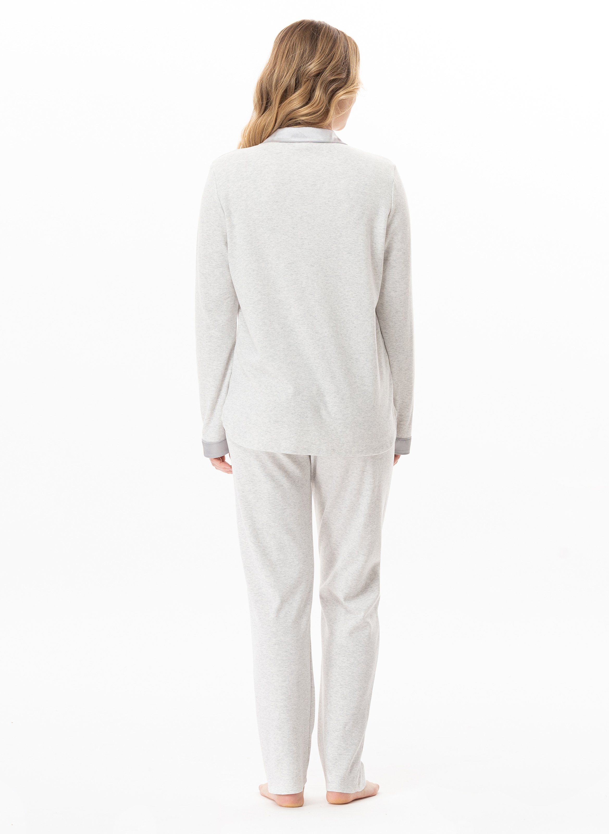 Buttoned cotton pajamas LE CHAT Grey