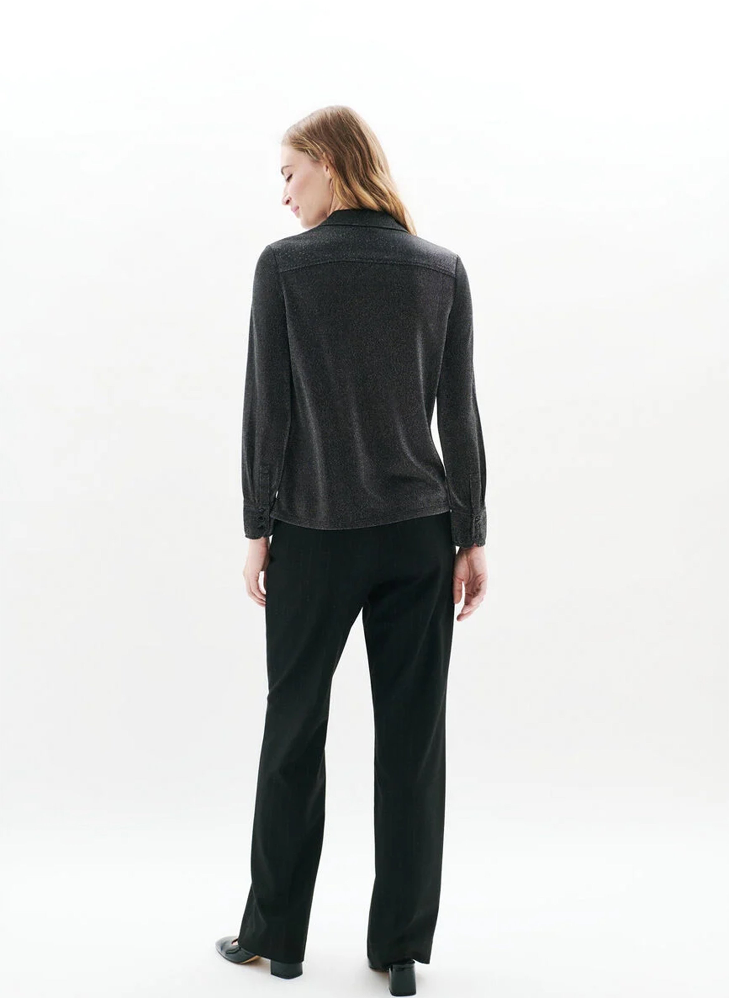 Straight shirt with classic sequined collar CAROLL Grey