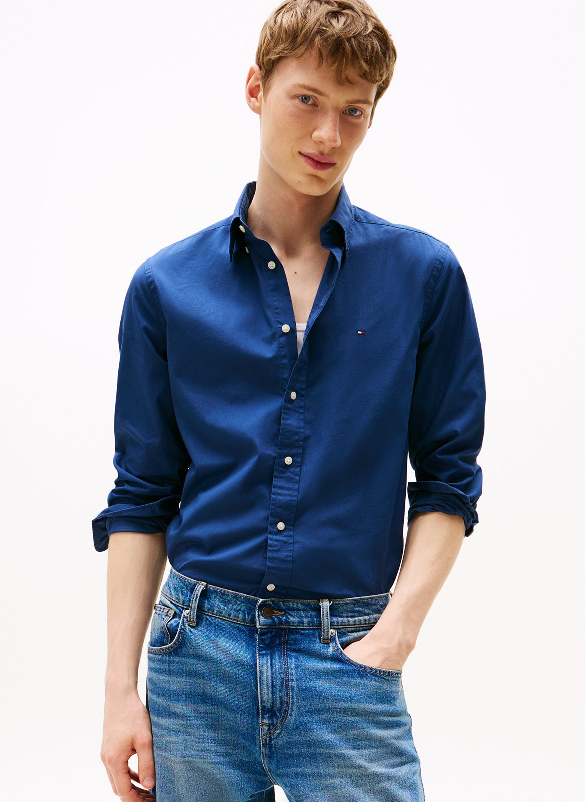 Baumwollhemd mit klassischem Kragen TOMMY HILFIGER