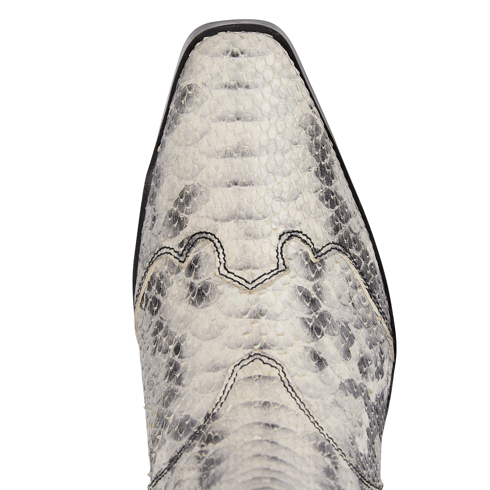 Python effect leather cowboy boots IKKS White
