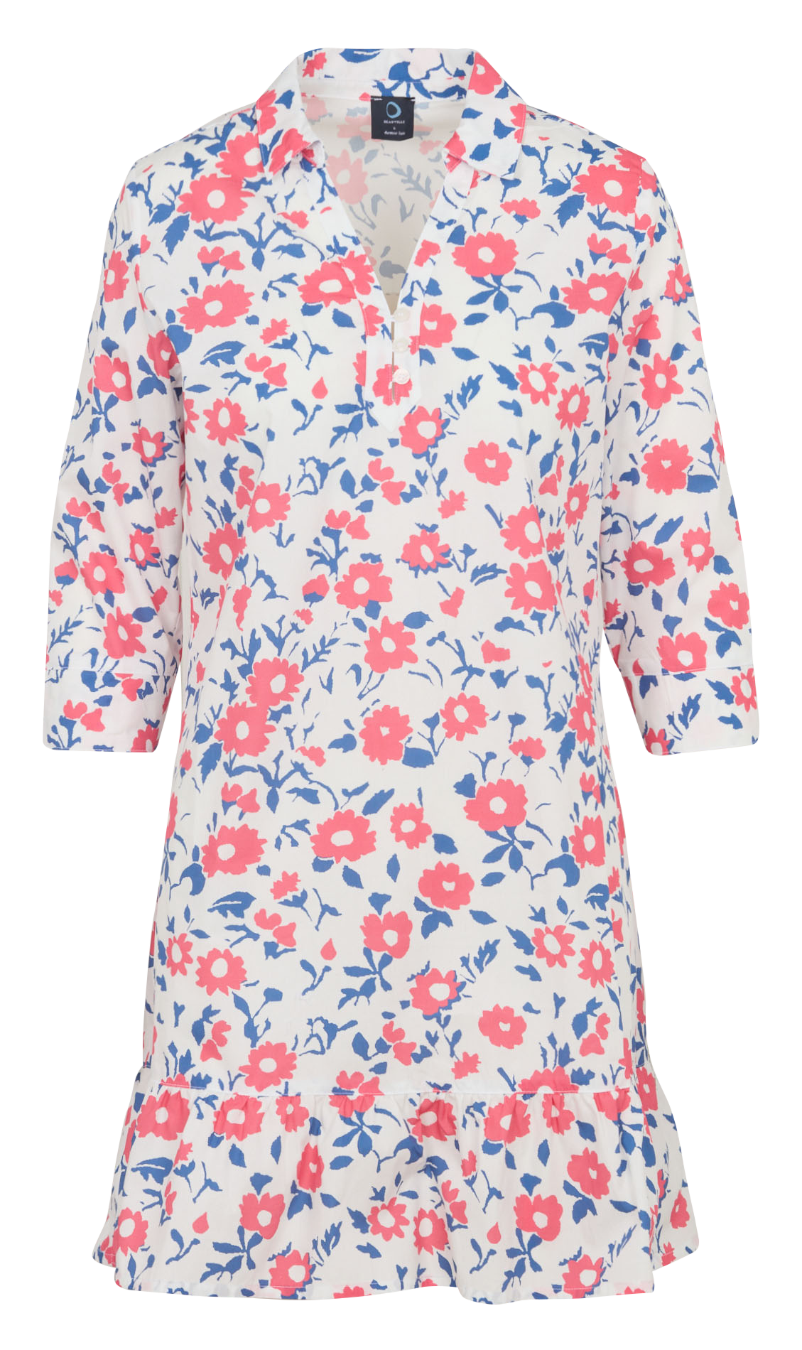 Robe midi ample imprimée en coton ARMOR LUX Rouge