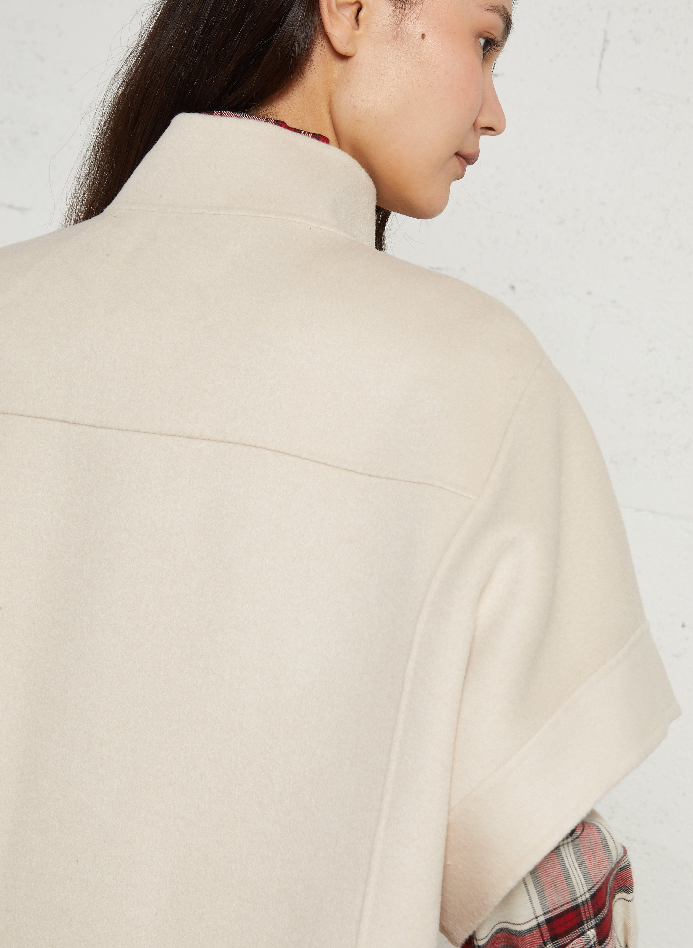 Veste col montant en laine mélangée MAISON 123 Blanc