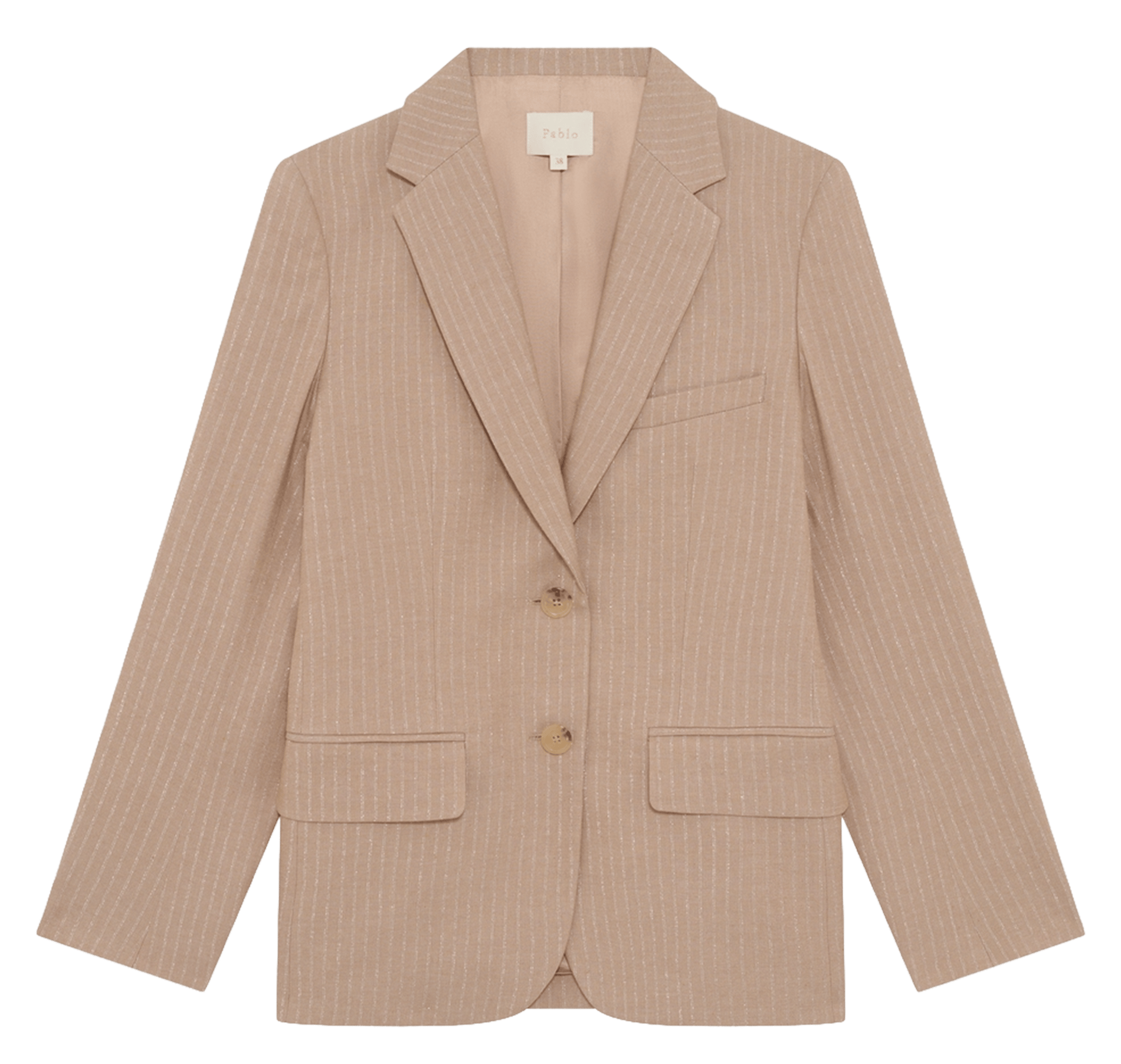 Veste tailleur droite rayée PABLO Beige