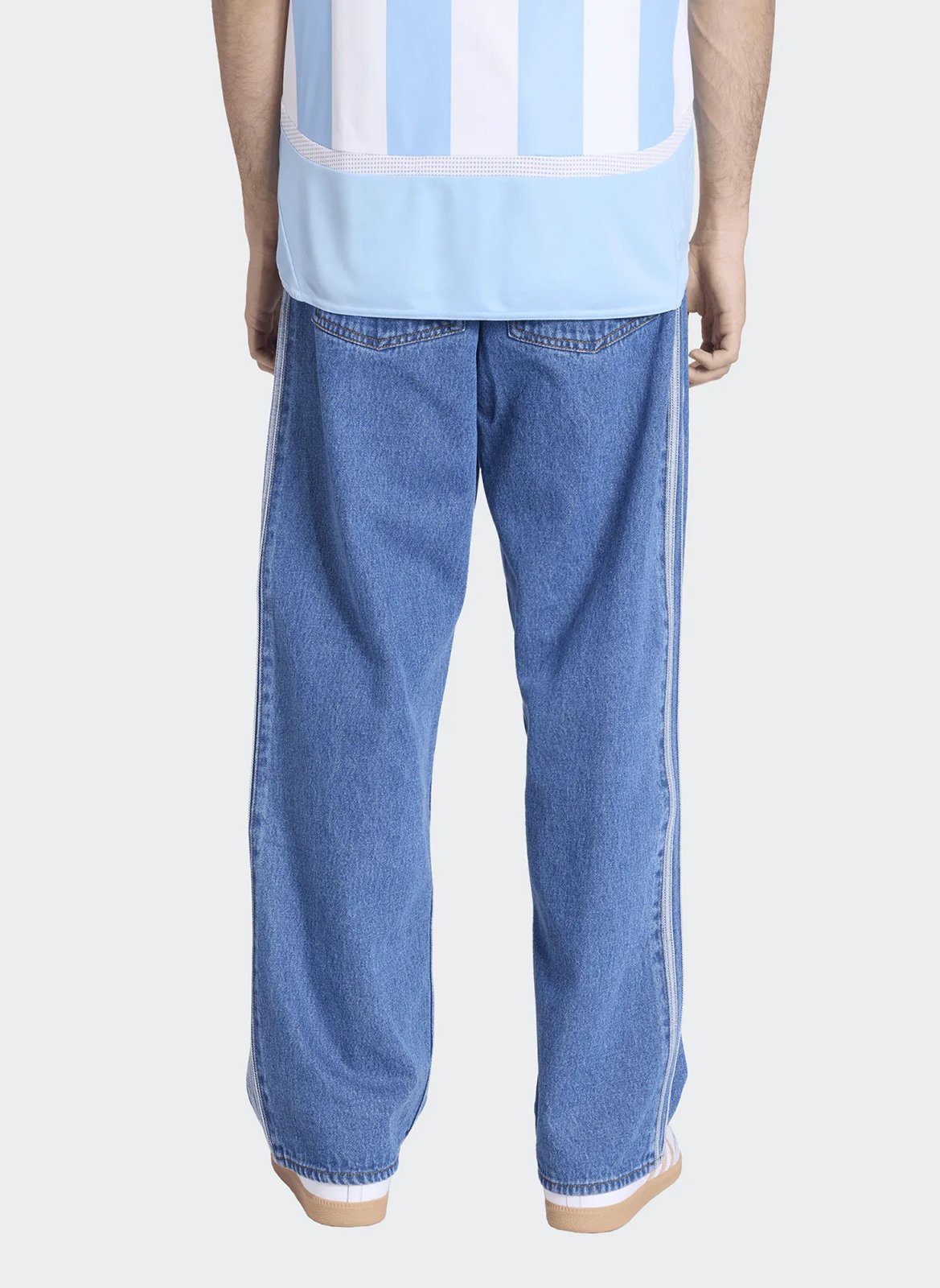 Katoenen jeans met rechte pijp ADIDAS Blauw